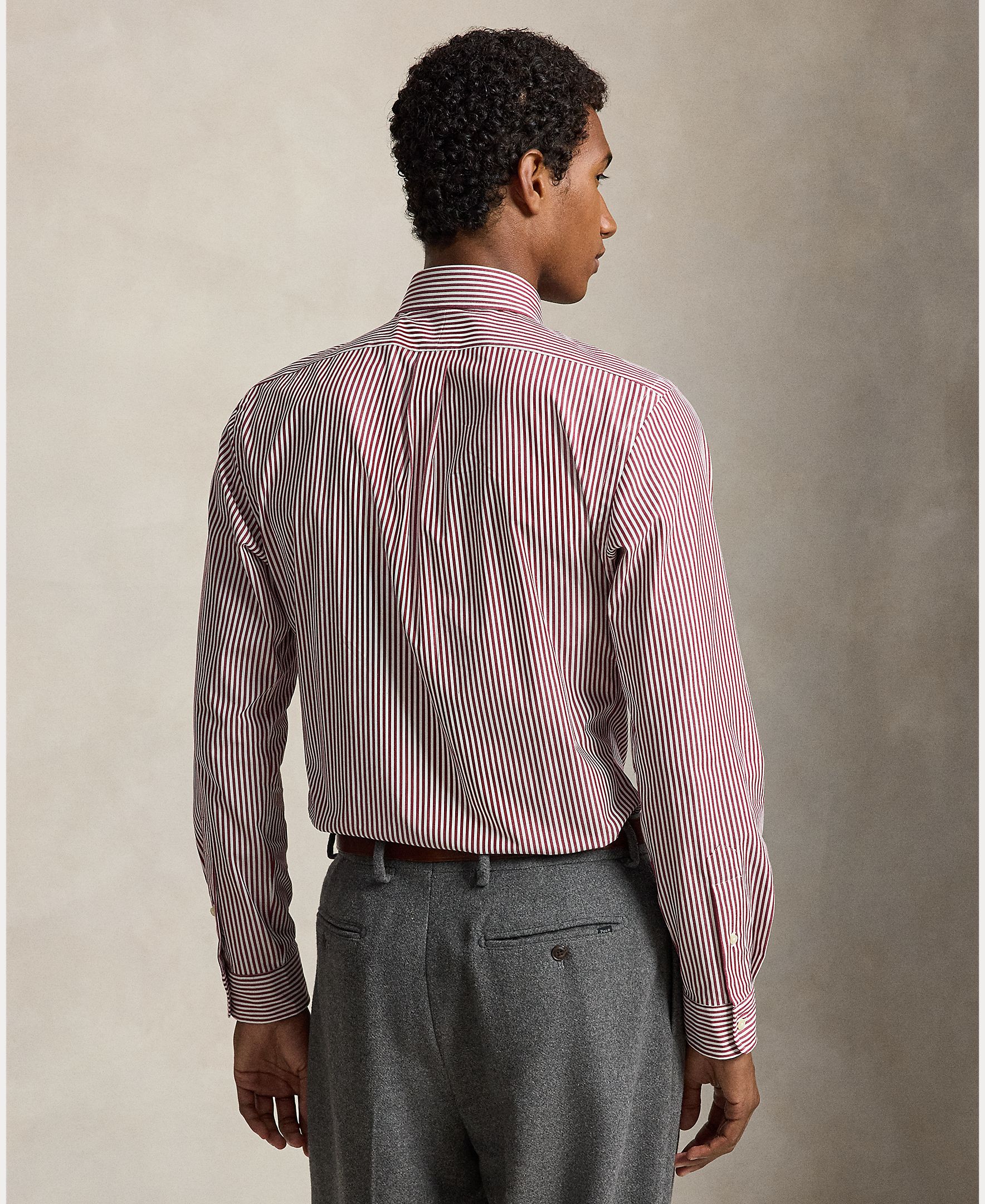 Camisa de hombre de popelina y elástico Marrón Nuez moscada - Polo Ralph Lauren - Granate Granate-3