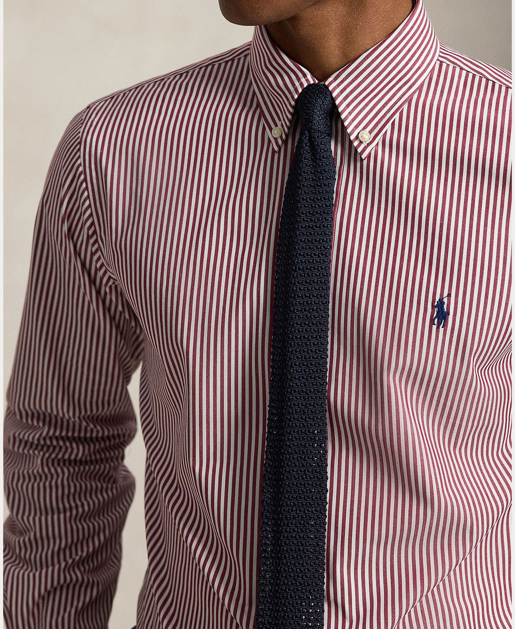 Camisa de hombre de popelina y elástico Marrón Nuez moscada - Polo Ralph Lauren - Granate Granate-4