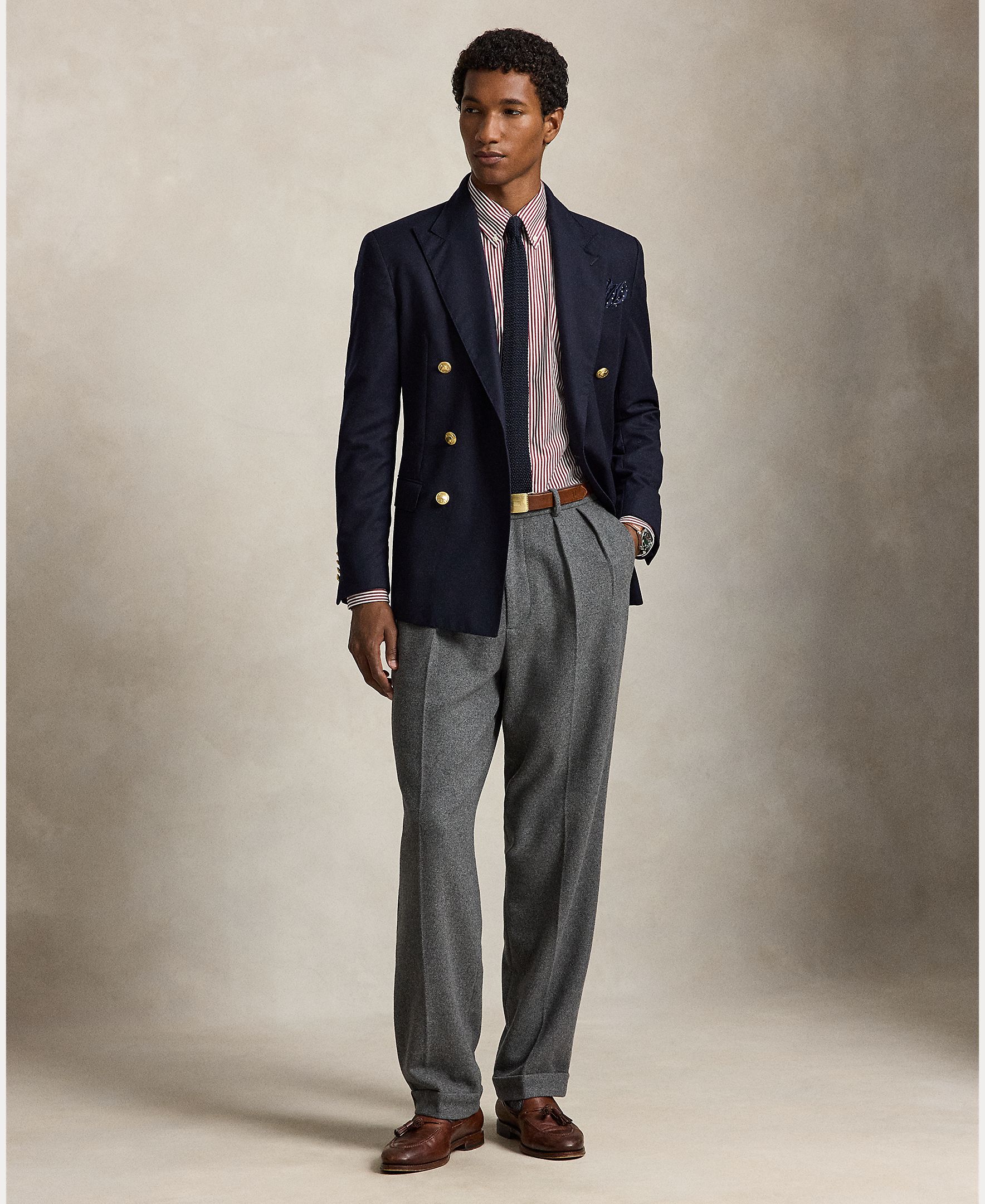 Camisa de hombre de popelina y elástico Marrón Nuez moscada - Polo Ralph Lauren - Granate Granate-6