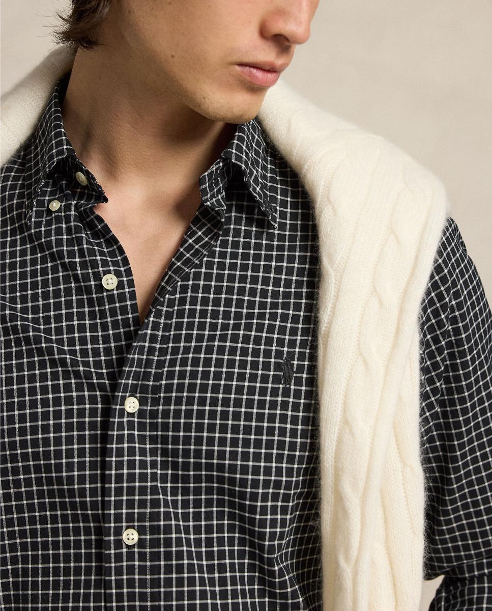 Camisa de Sarja Técnica Custom Fit Preto-5