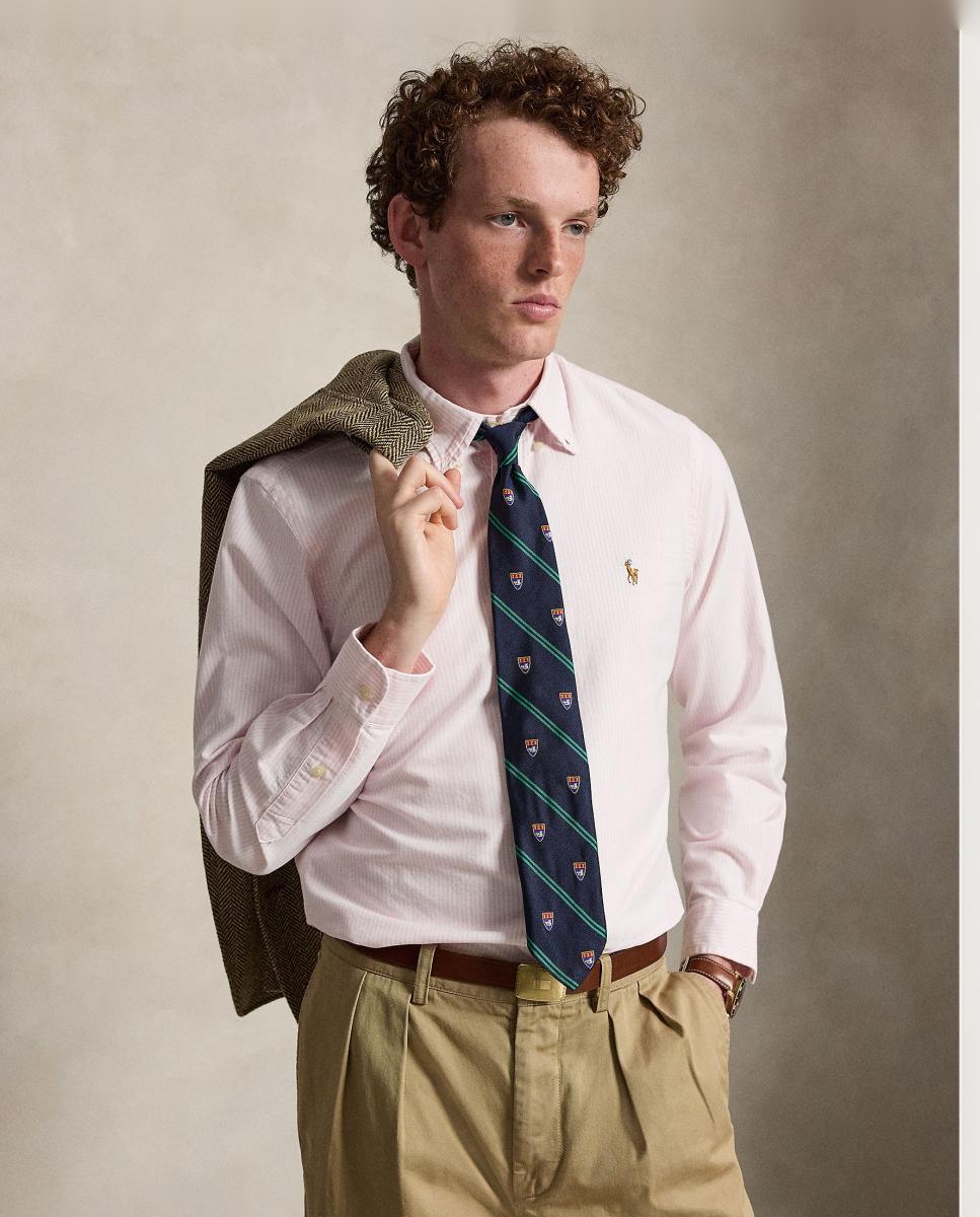 Camisa de hombre oxford con rayas Desgastado Mint Blanco - Polo Ralph Lauren - Rosa claro Rosa claro-1