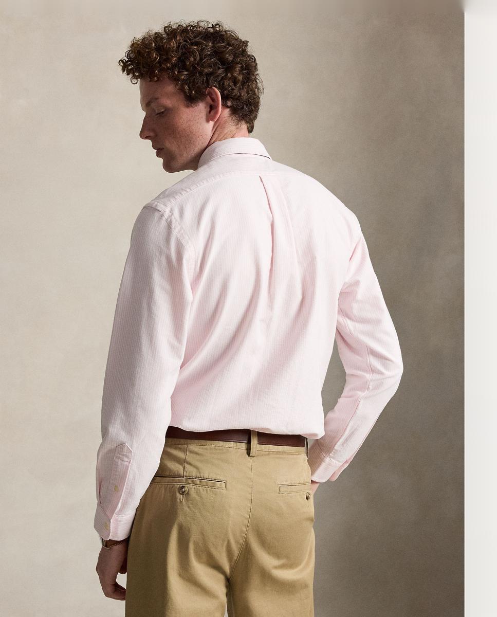 Camisa de hombre oxford con rayas Desgastado Mint Blanco - Polo Ralph Lauren - Rosa claro Rosa claro-3