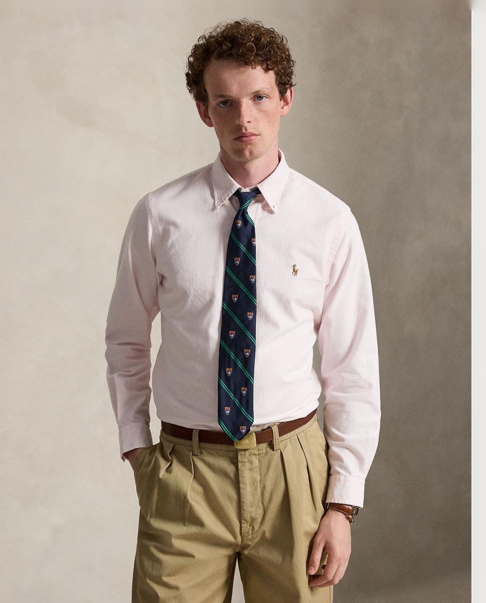 Camisa de hombre oxford con rayas Desgastado Mint Blanco - Polo Ralph Lauren - Rosa claro Rosa claro-5