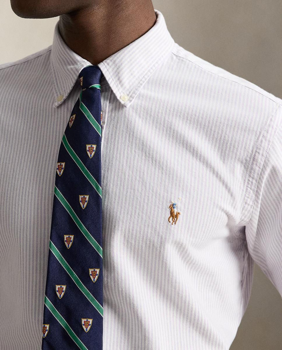 Camisa de hombre oxford con rayas Desgastado Mint Blanco - Polo Ralph Lauren - Lila Lila-4