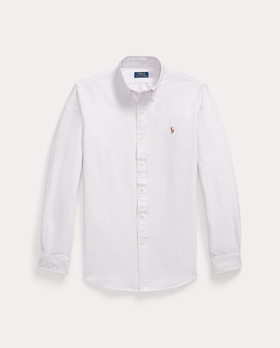 Camisa de hombre oxford con rayas Desgastado Mint Blanco - Polo Ralph Lauren - Lila Lila-6