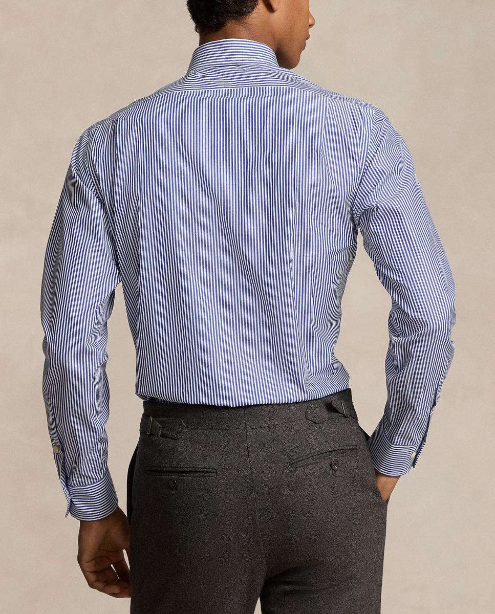 Camisa Custom Fit de Popelina Azul-3