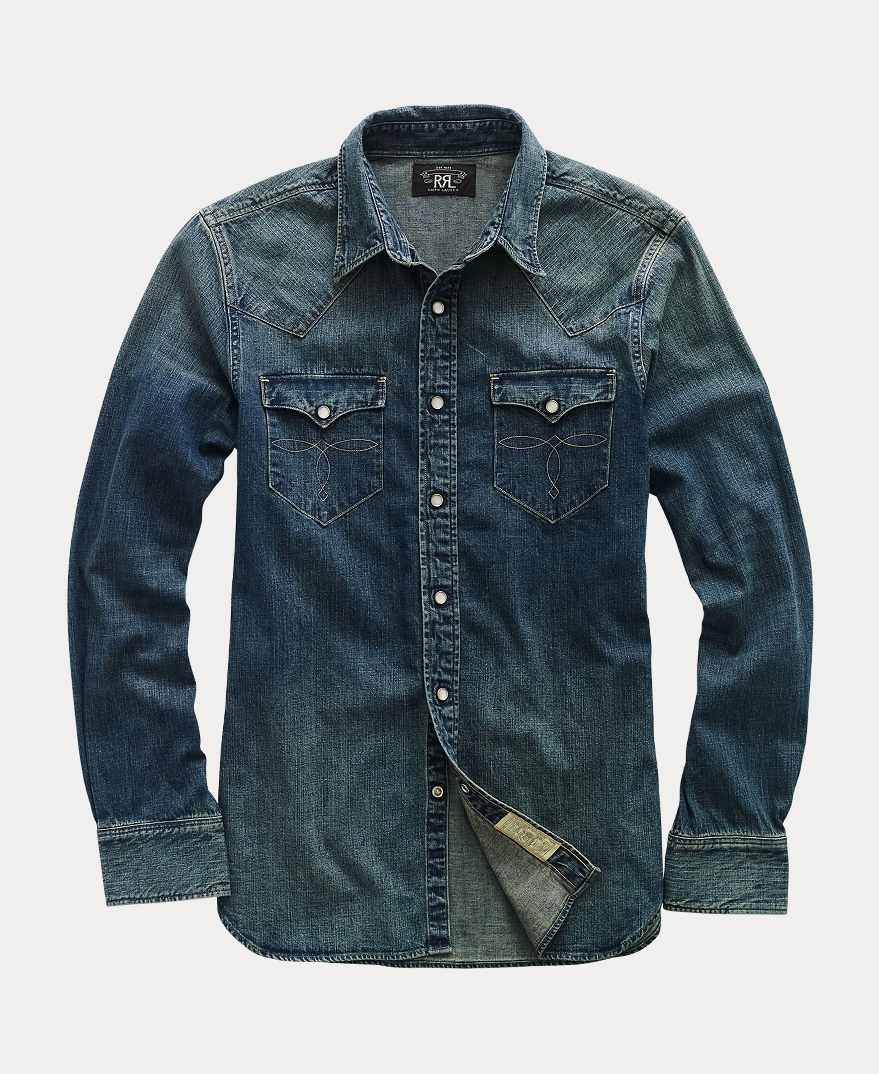 Imagem 0 de Camisa de Ganga Slim Fit Duplo RL