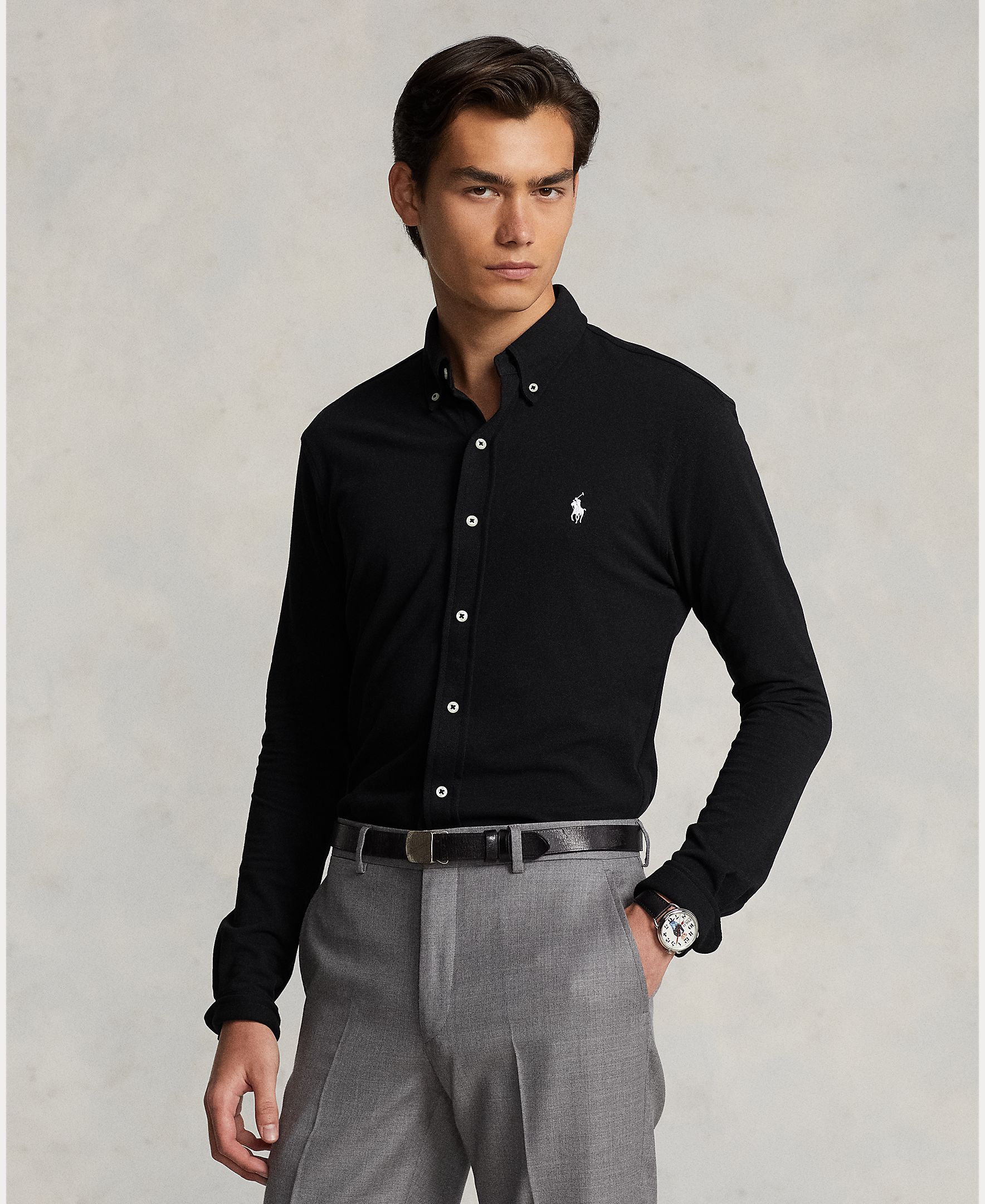 Imagen 0 de Camisa de hombre ultraligera Pebble Azul Negro