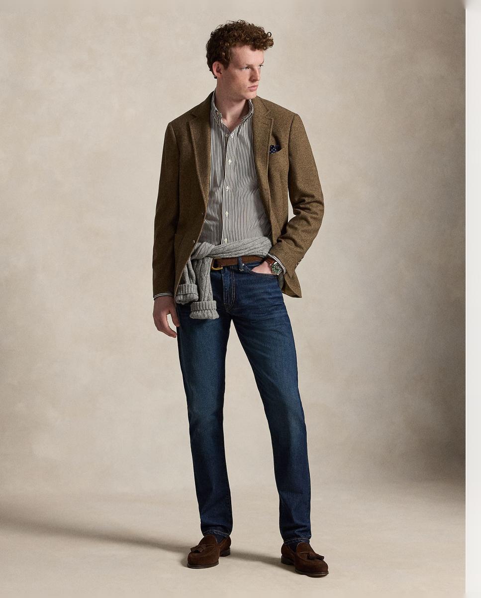 Camisa de hombre de popelina y elástico Marrón Nuez moscada - Polo Ralph Lauren - Marrón oscuro Marrón oscuro-6