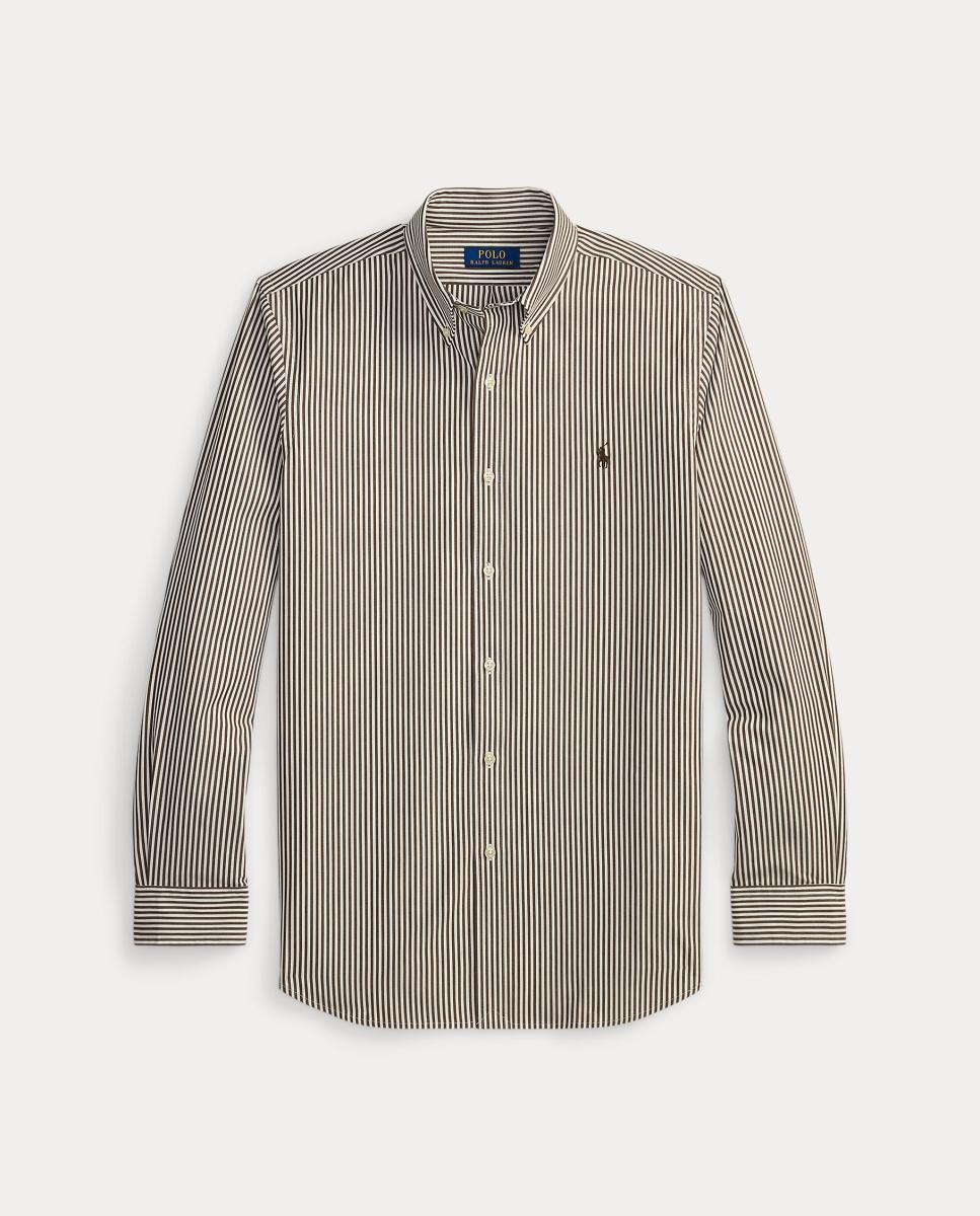 Camisa de hombre de popelina y elástico Marrón Nuez moscada - Polo Ralph Lauren - Marrón oscuro Marrón oscuro-5