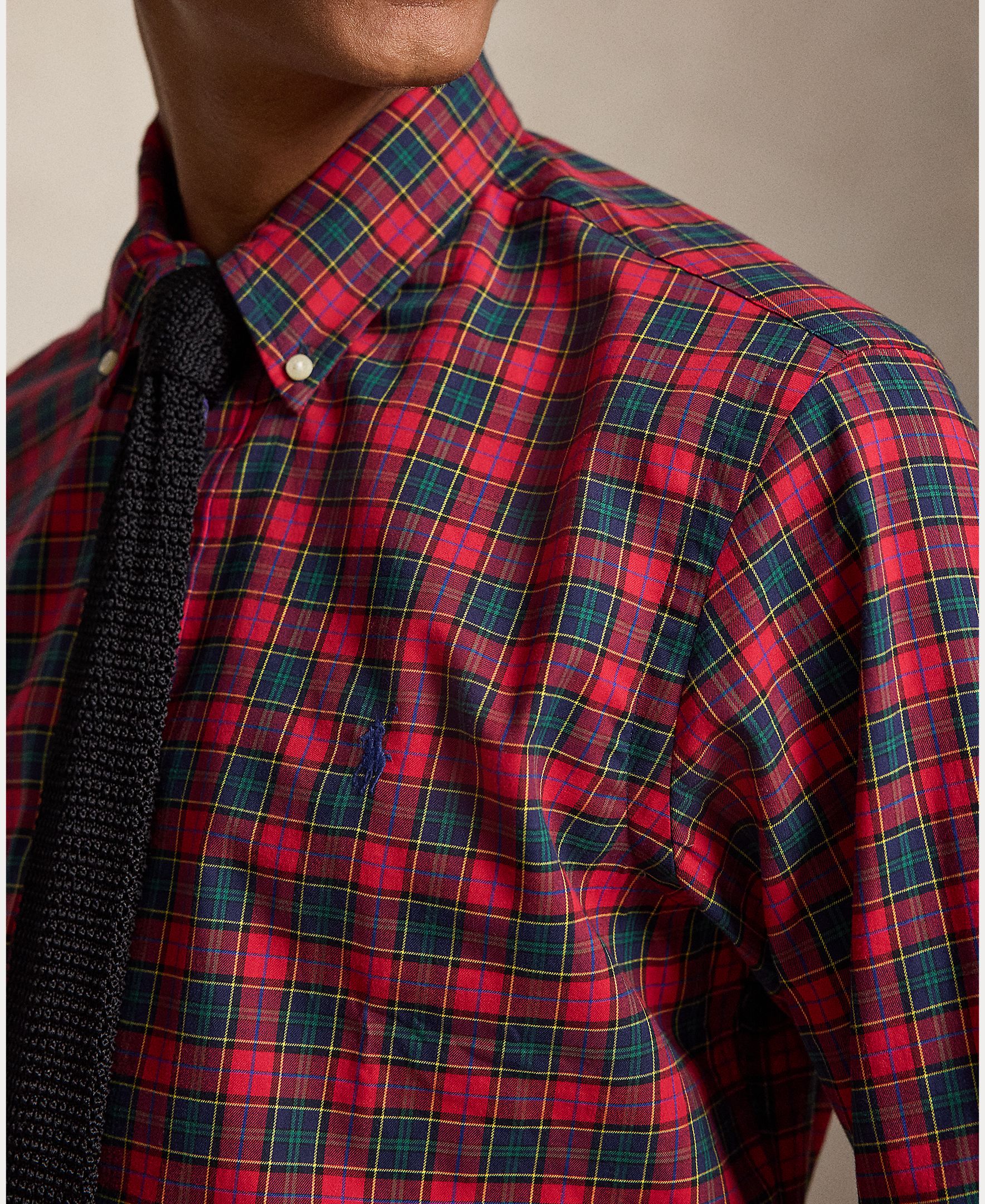 Imagen 4 de Camisa de hombre con cuadros Custom Fit - Polo Ralph Lauren - Rojo oscuro Rojo oscuro