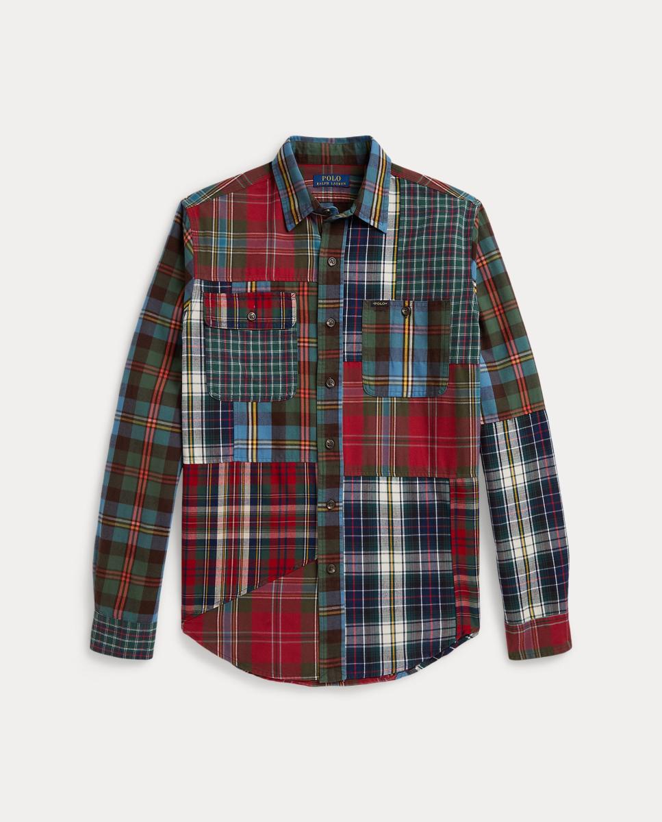 Imagem 0 de Camisa Oxford aos Quadrados com Patch