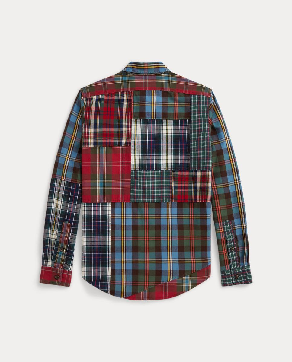 Camisa Oxford aos Quadrados com Patch Grená-2