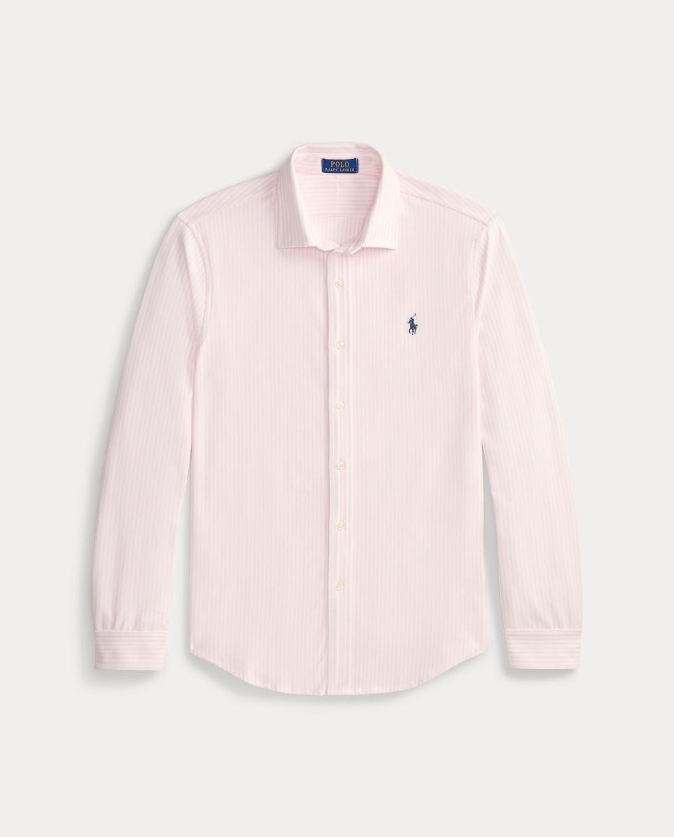 Camisa Oxford às Riscas Slim Fit Rosa-claro-6