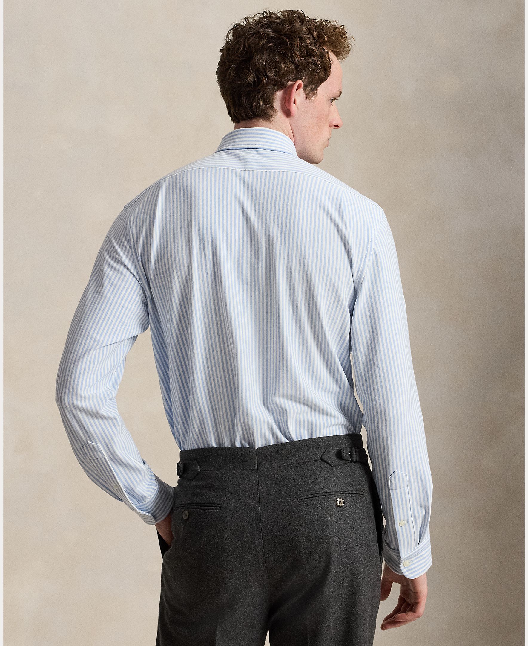 Camisa Oxford às Riscas Slim Fit Azul-claro-3