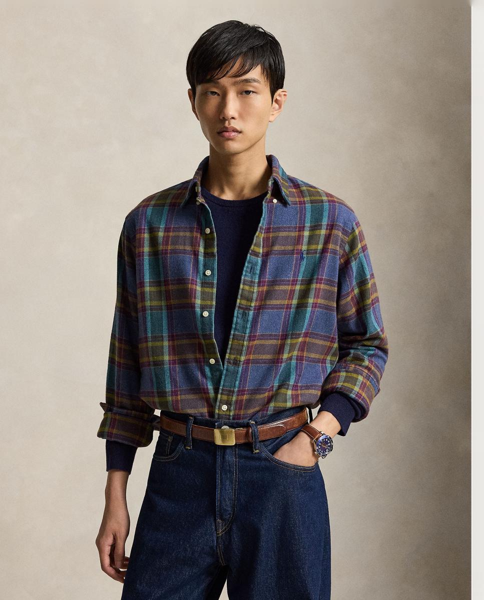 Camisa de hombre de franela con cuadros Custom Fit - Polo Ralph Lauren - Multicolor Multicolor-1
