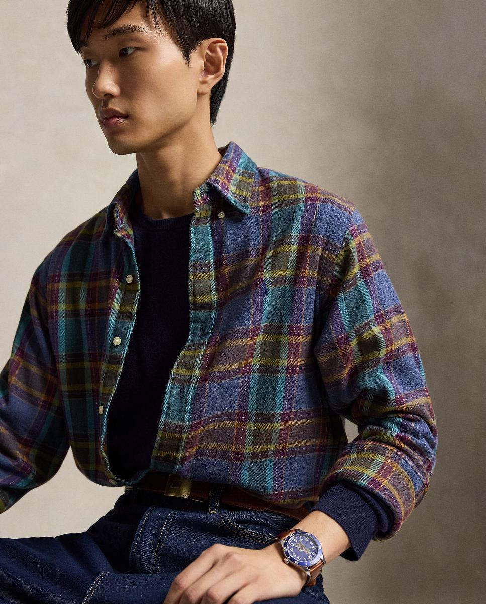 Camisa de hombre de franela con cuadros Custom Fit - Polo Ralph Lauren - Multicolor Multicolor-4