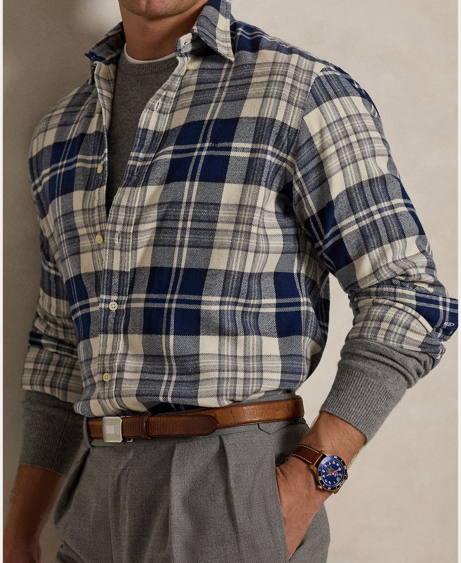 Camisa de Flanela Custom Fit Multicolor-4