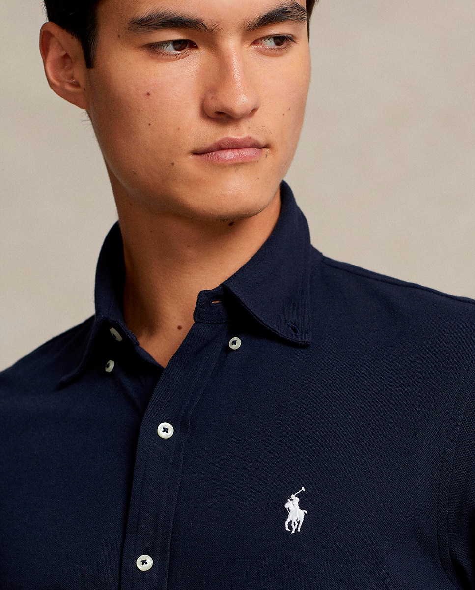 Camisa de hombre ultraligera azul marino aviador - Polo Ralph Lauren - Gris Plata Azul marino-6