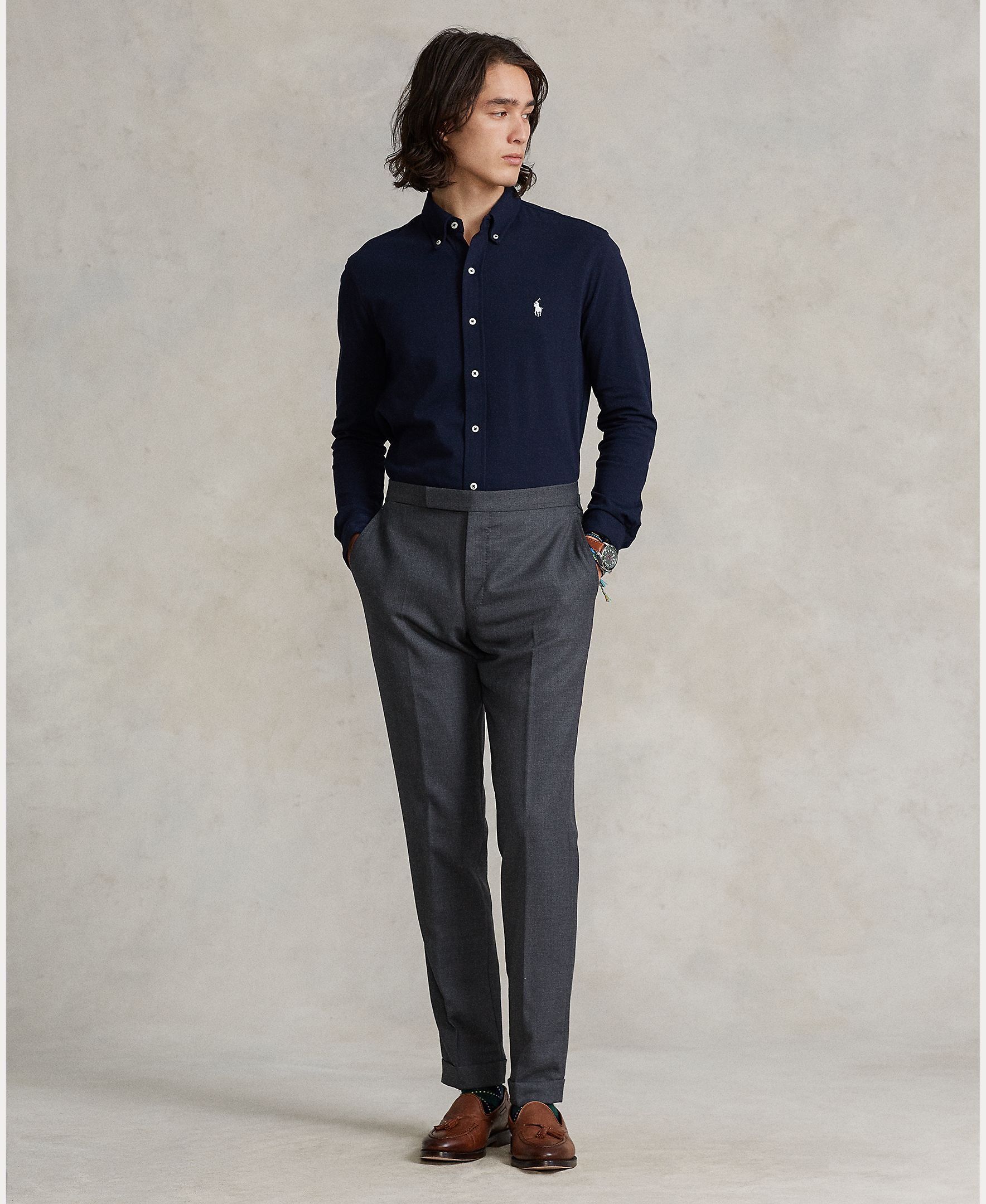 Camisa Piqué Regular Fit Azul-marinho-9