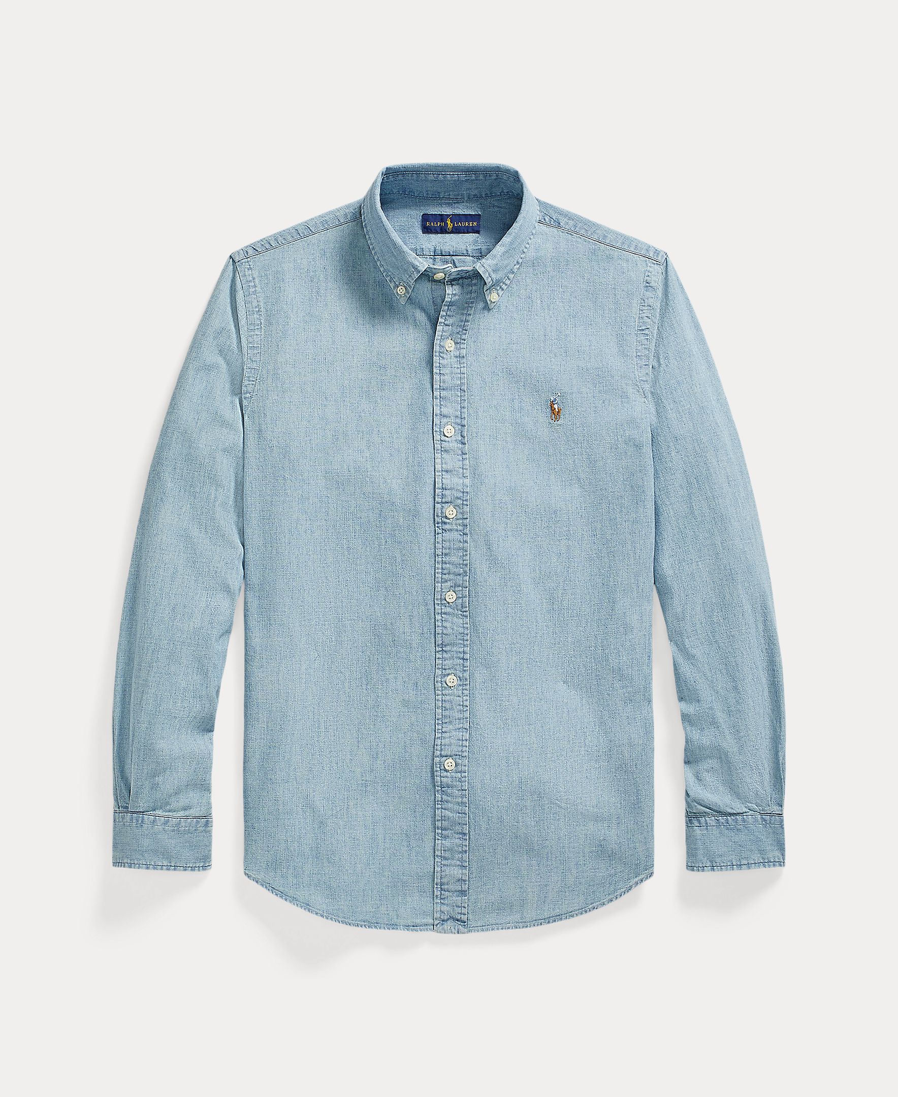 Camisa Regular Fit em Chambray Azul-índigo-8