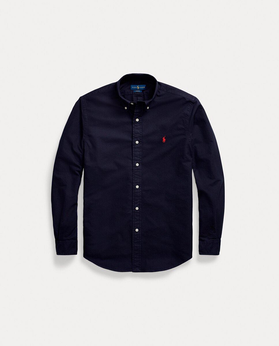 Camisa de hombre oxford teñida en prenda Blanco/ - Polo Ralph Lauren - Azul marino Azul marino-5