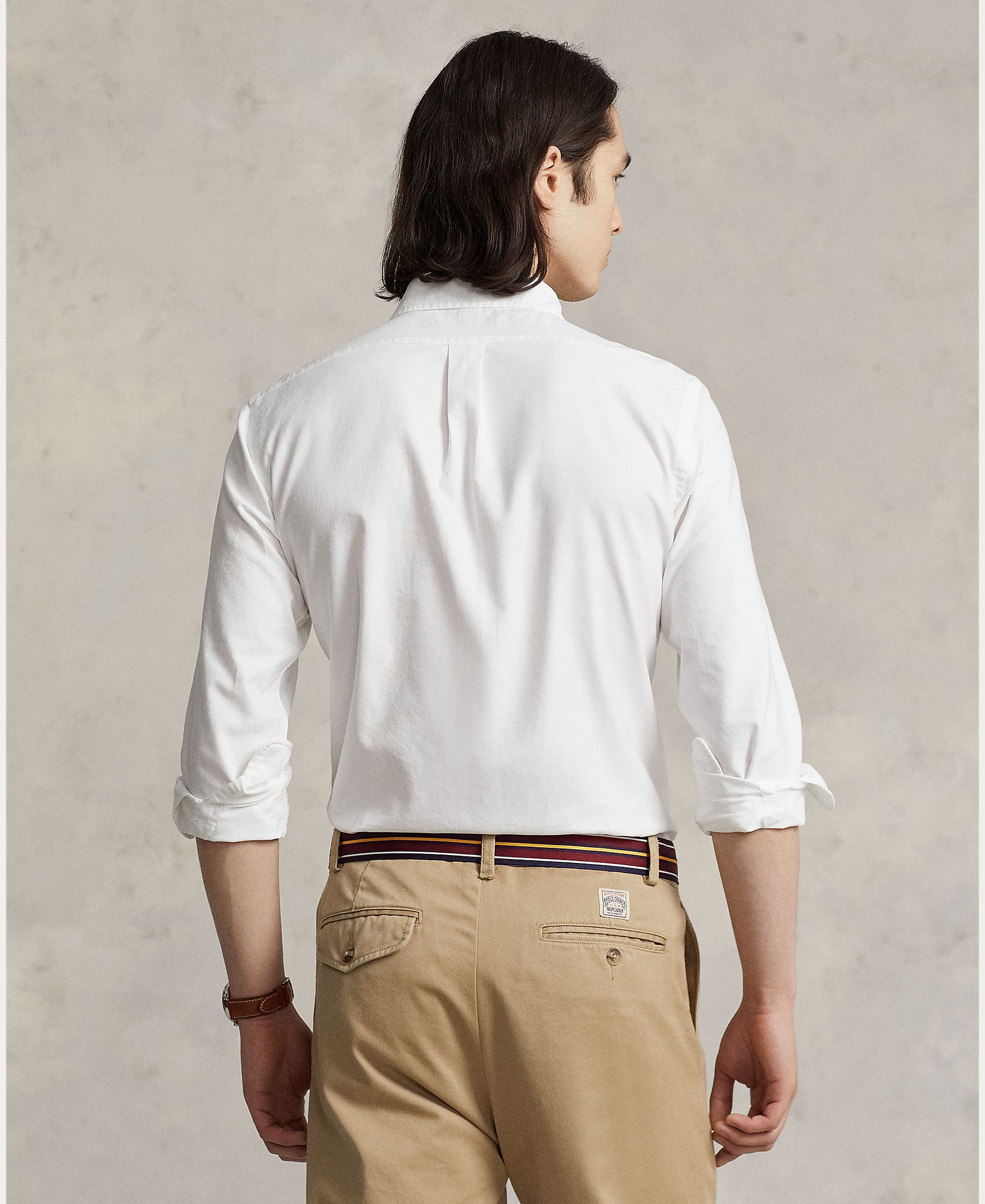 Camisa de hombre oxford teñida en prenda Blanco/Azul marino - Polo Ralph Lauren - Blanco Blanco-3