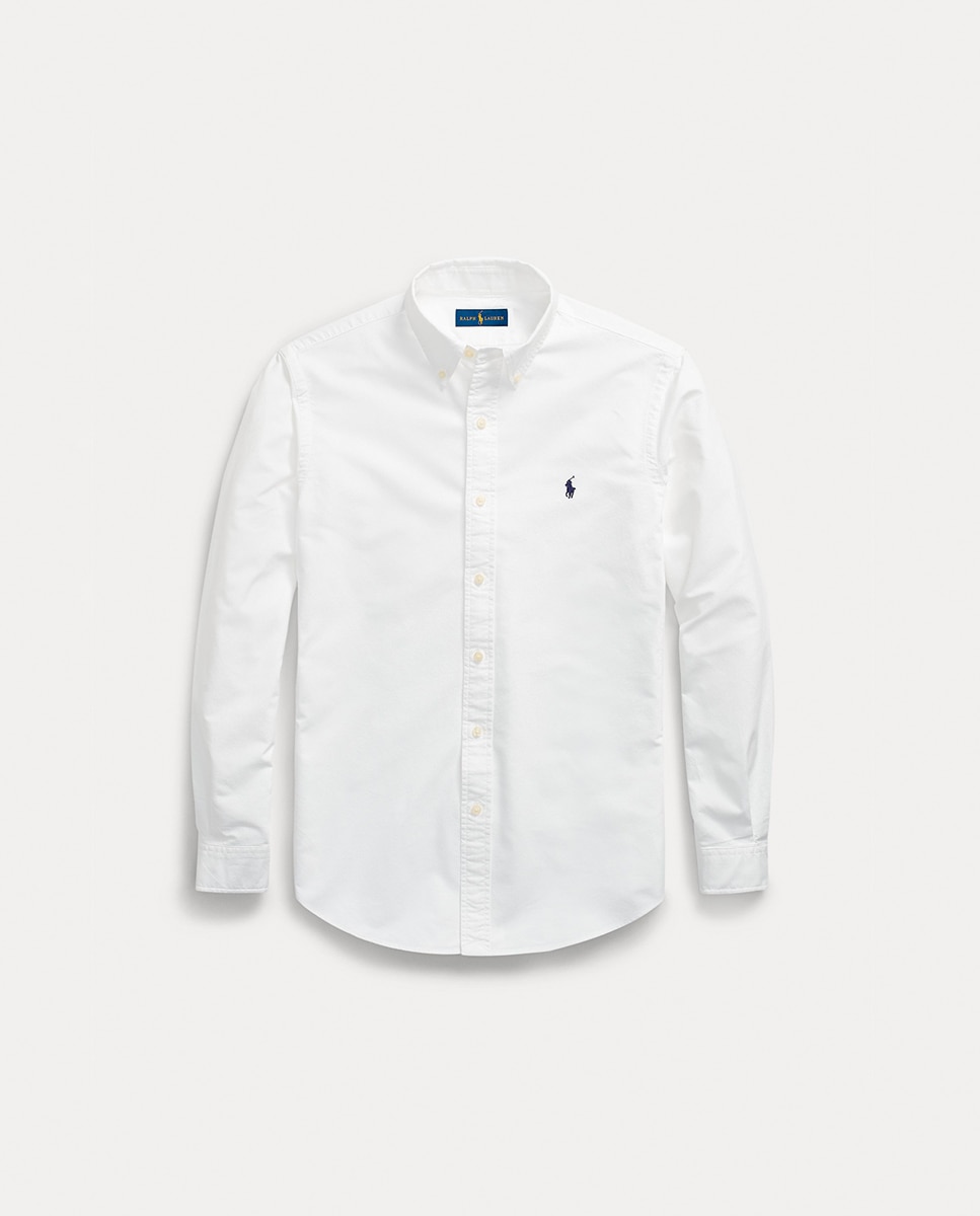 Camisa de hombre oxford teñida en prenda Blanco/Azul marino - Polo Ralph Lauren - Blanco Blanco-6