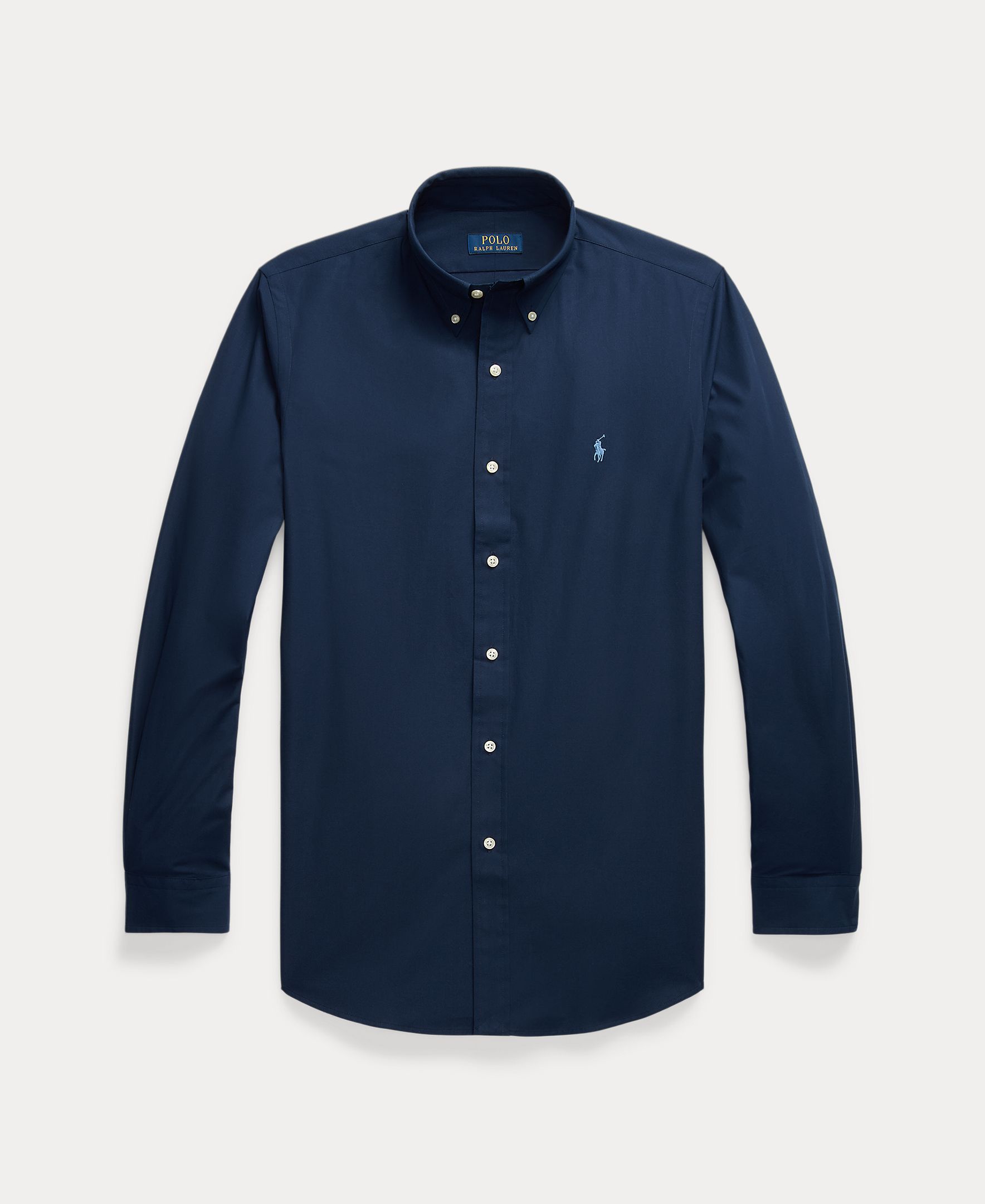 Camisa de popelina elástica de hombre Azul cabana - Polo Ralph Lauren - Azul Melange Azul Melange-5