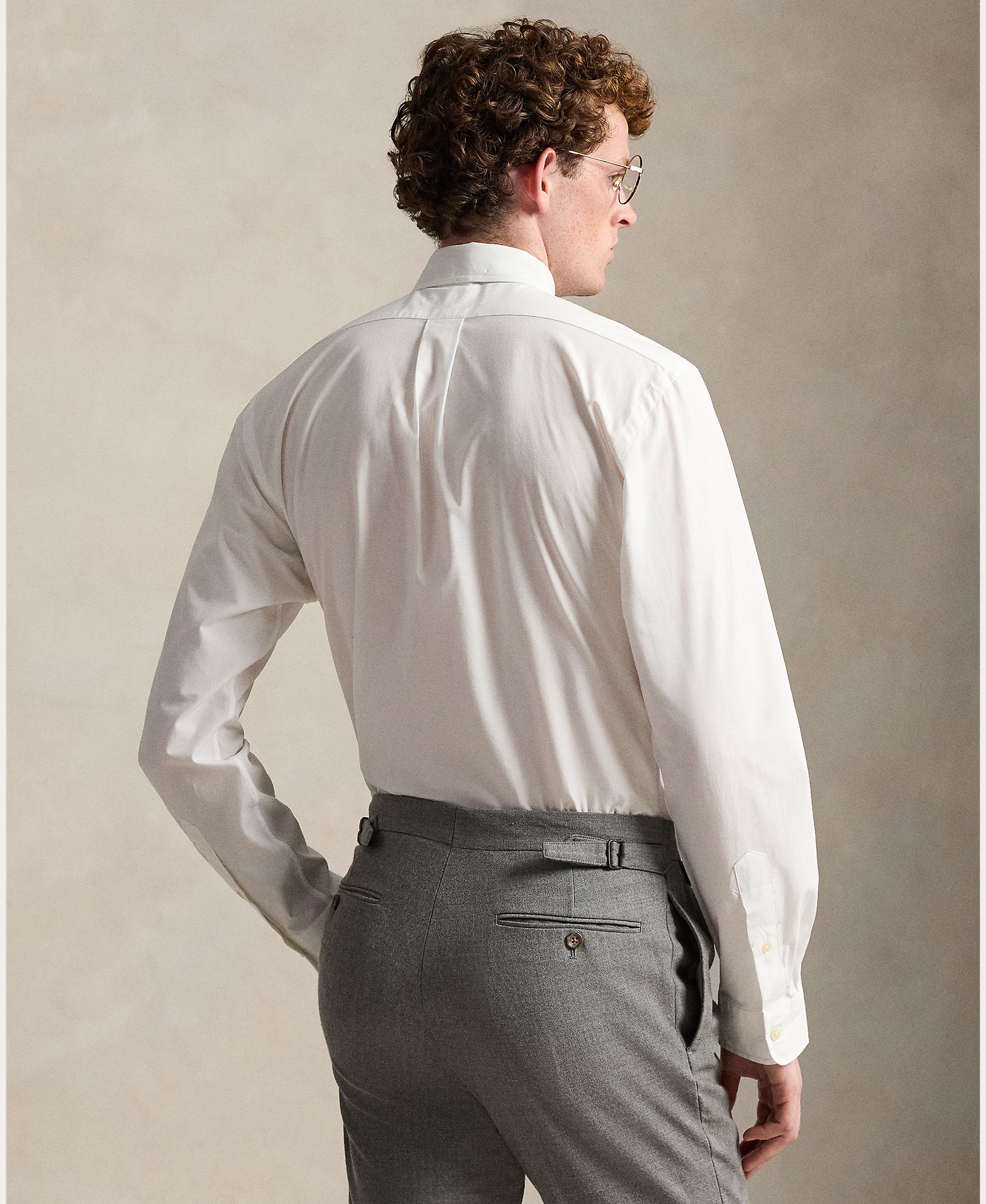 Camisa de popelina elástica de hombre Azul cabana - Polo Ralph Lauren - Blanco Blanco-3