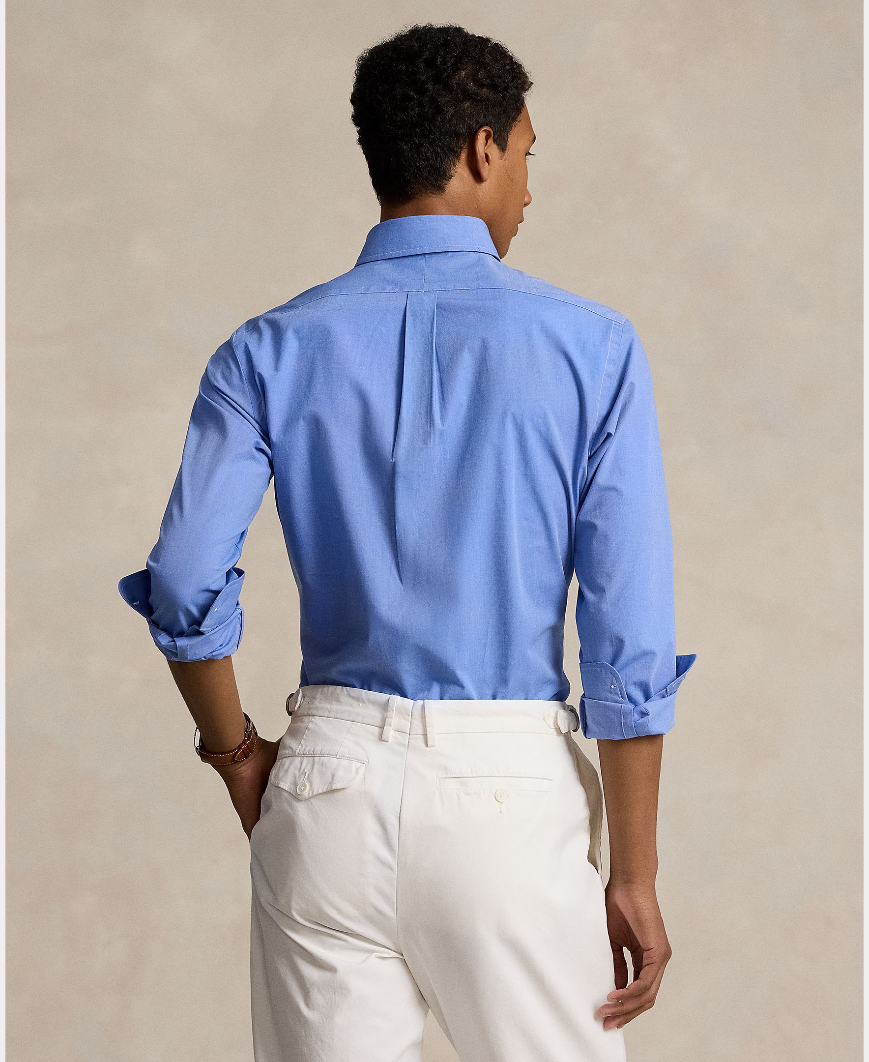 Camisa de popelina elástica de hombre cabana - Polo Ralph Lauren - Azul Azul-3