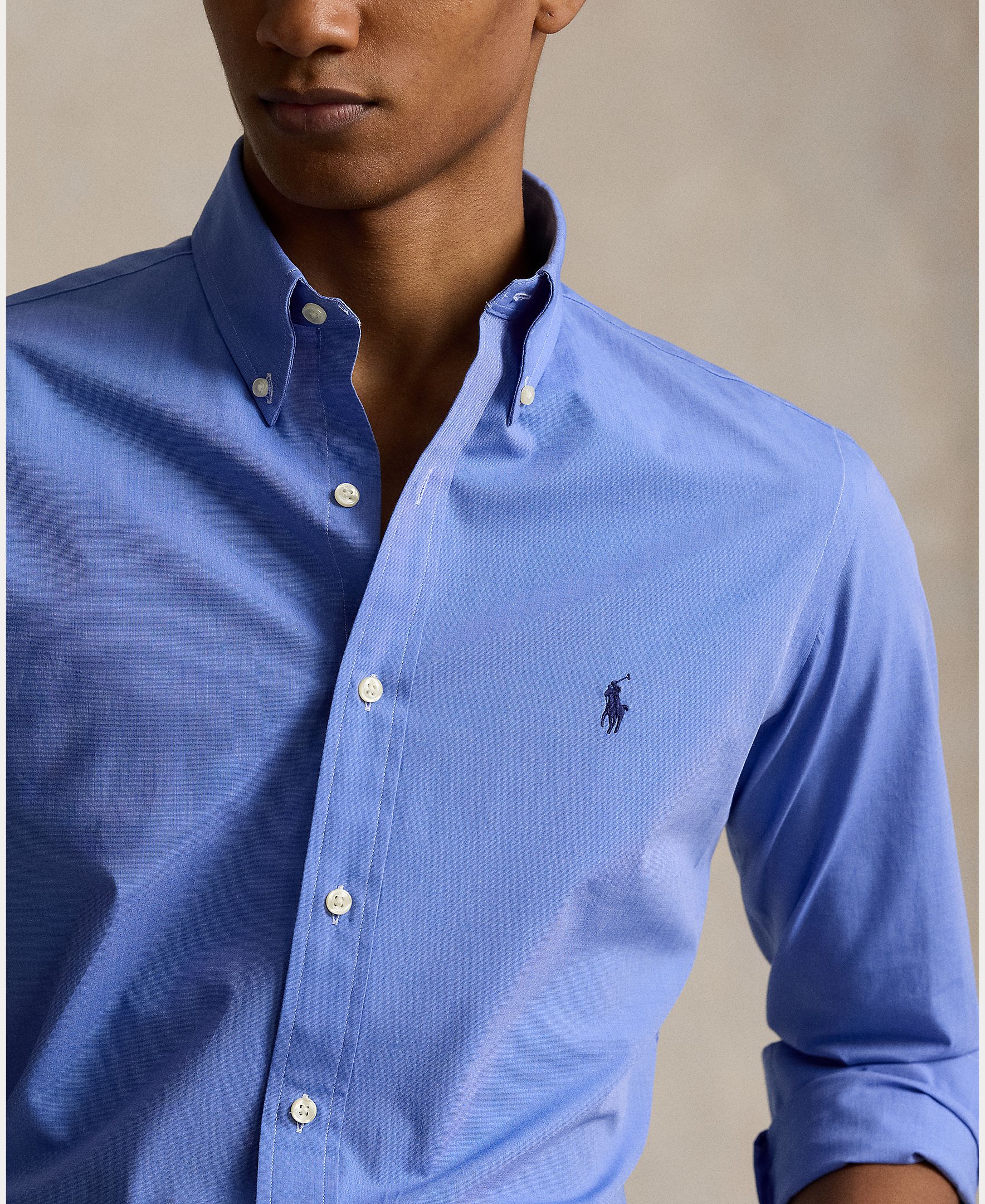 Camisa de popelina elástica de hombre cabana - Polo Ralph Lauren - Azul Azul-4