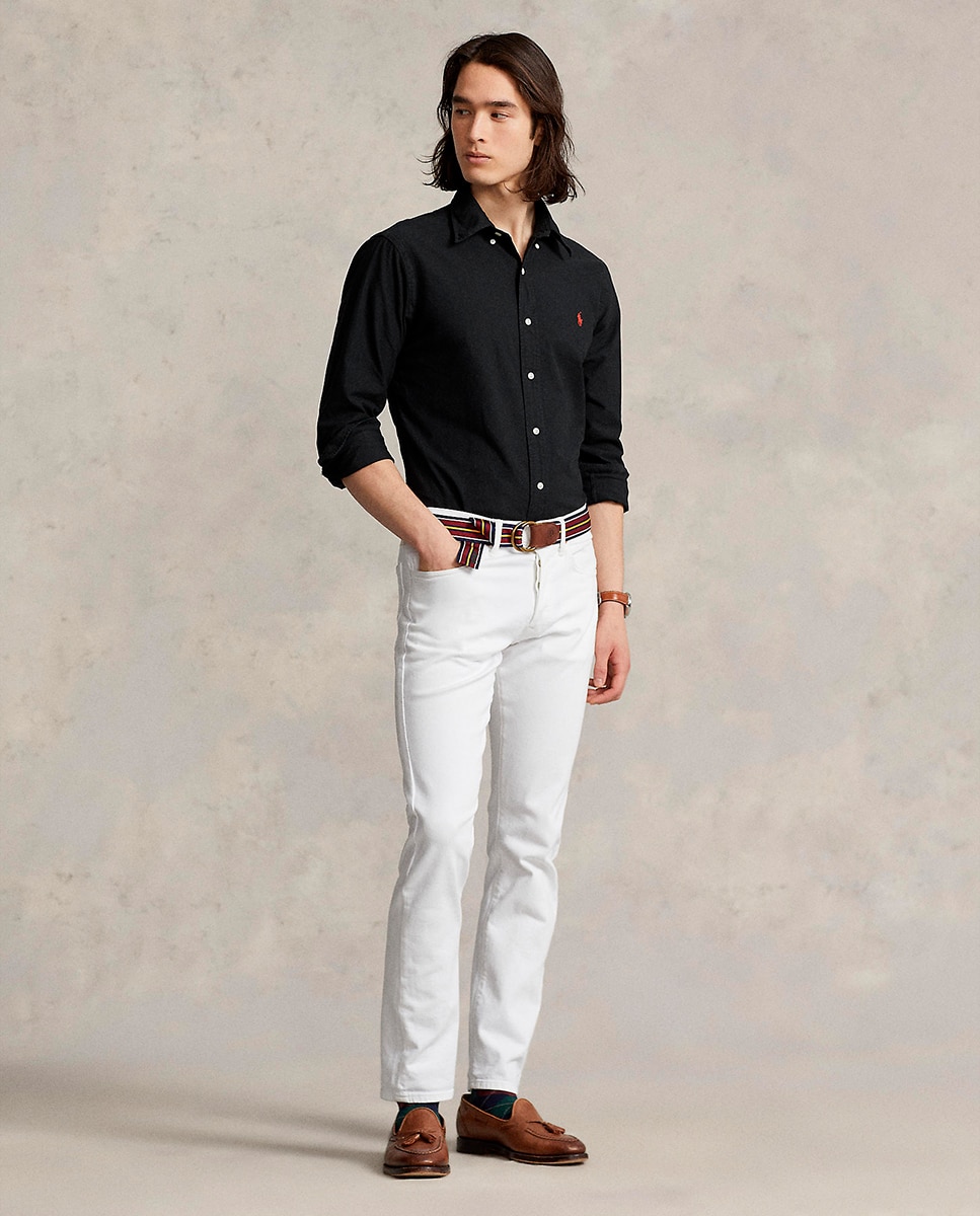 Camisa Oxford Tingida Regular Fit Preto-6