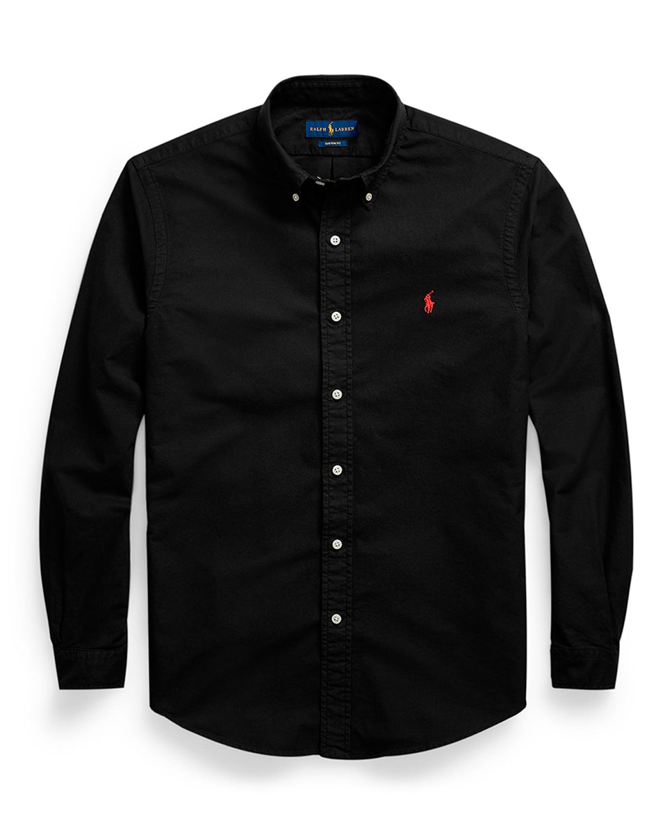 Camisa Oxford Tingida Regular Fit Preto-5