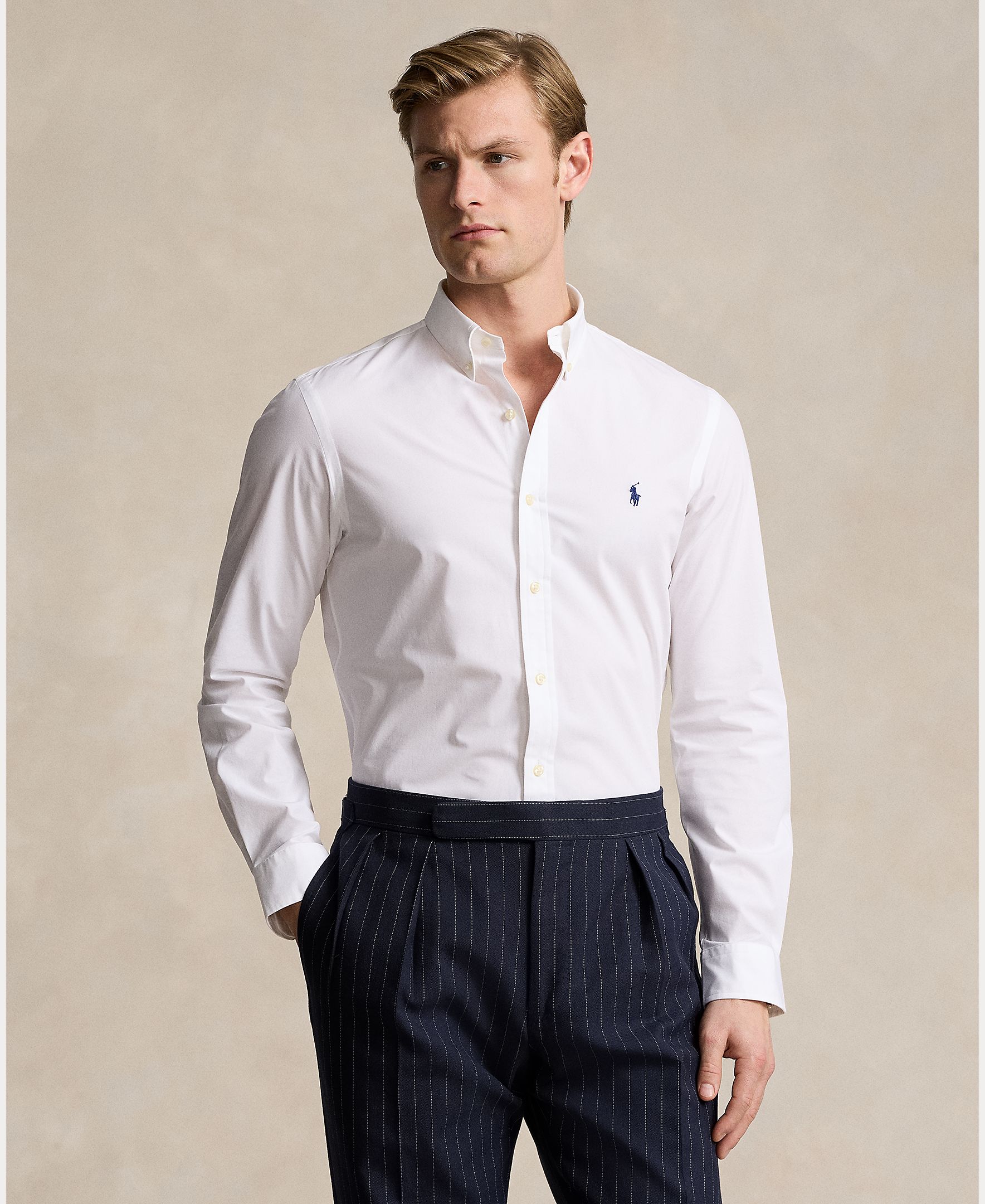 Camisa de Popelina Slim Fit Branco-1