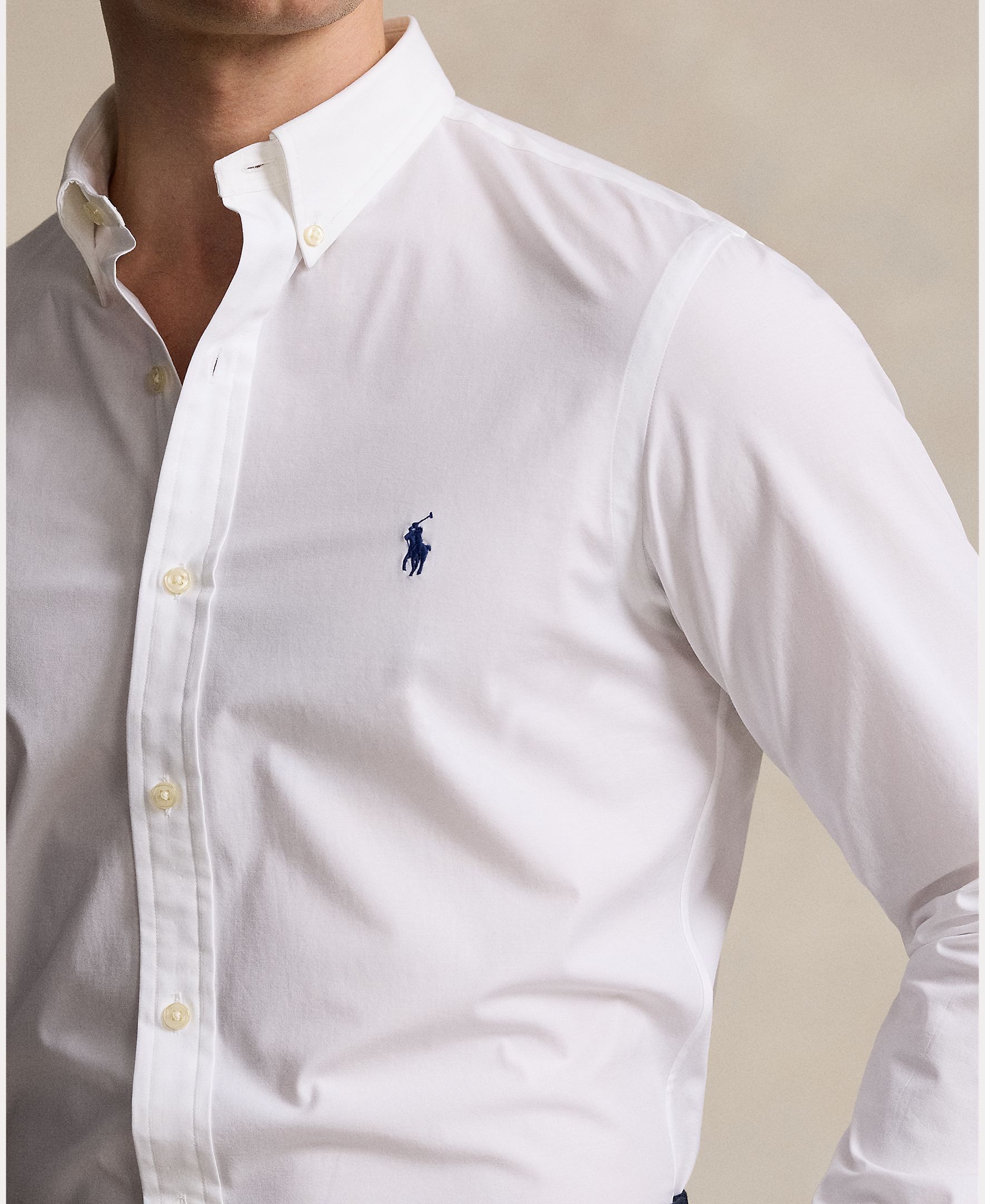 Camisa de Popelina Slim Fit Branco-4