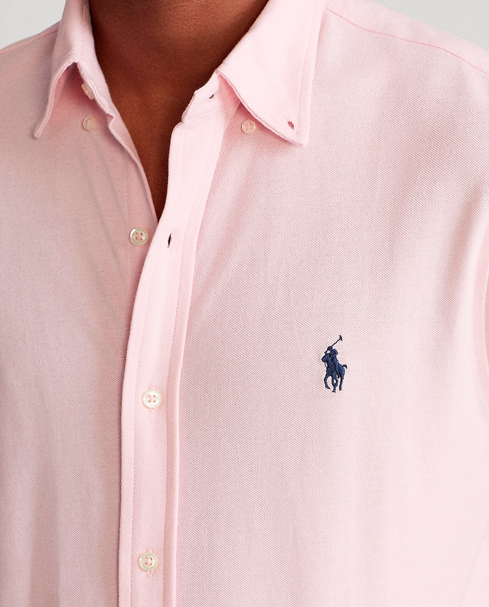 Camisa Regular Fit em Algodão Rosa pálido-4