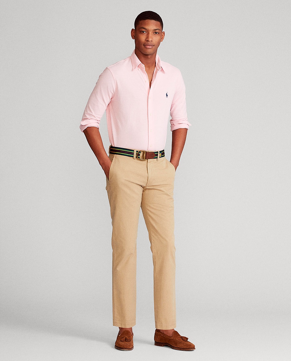 Camisa Regular Fit em Algodão Rosa pálido-7