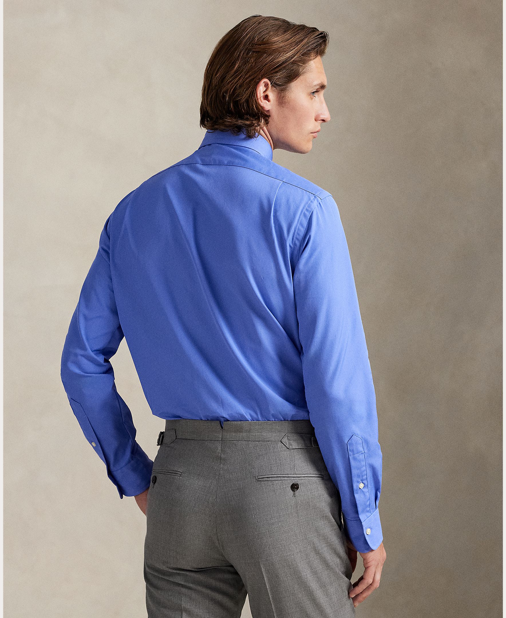 Camisa de Algodão Regular Fit Azul Luminoso-3