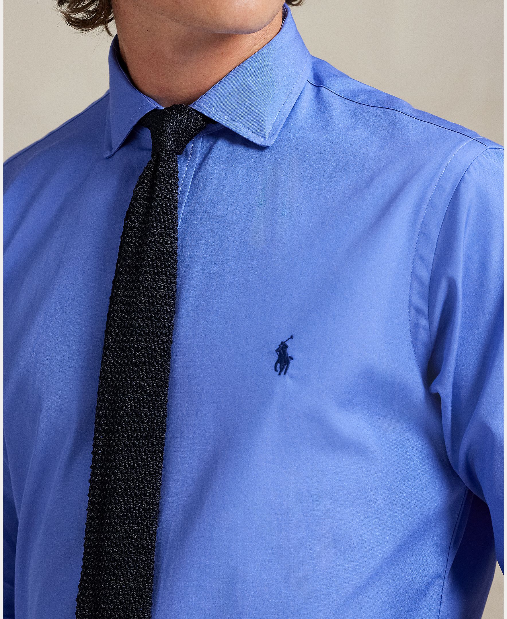 Camisa de Algodão Regular Fit Azul Luminoso-4