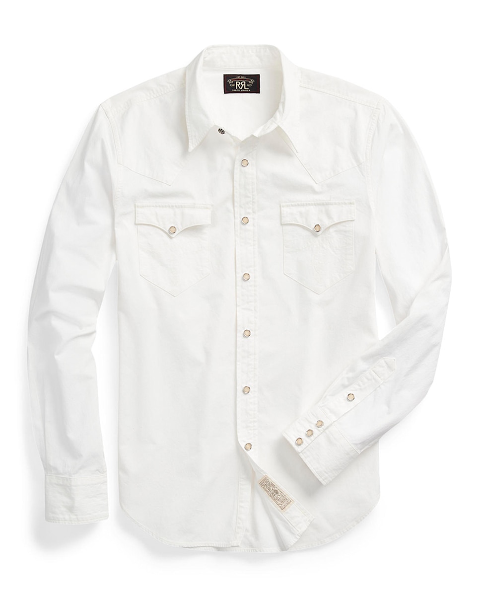 Camisa de Popelina Slim Fit Double RL Branco-1