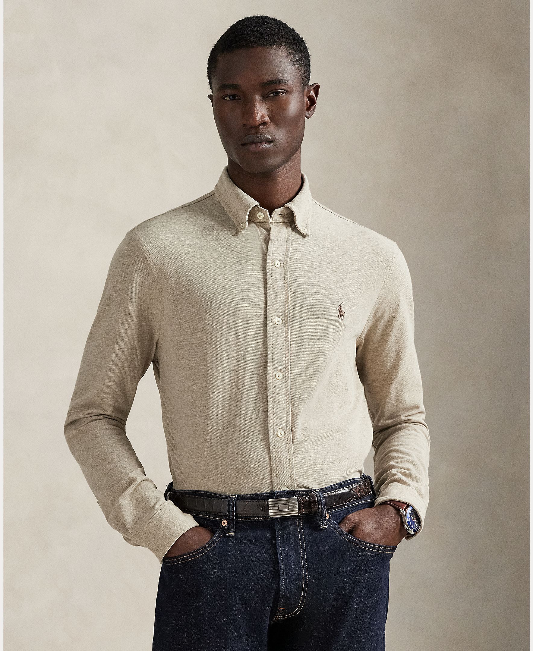 Camisa Ultraligeira Pebble - Azul Bege-1