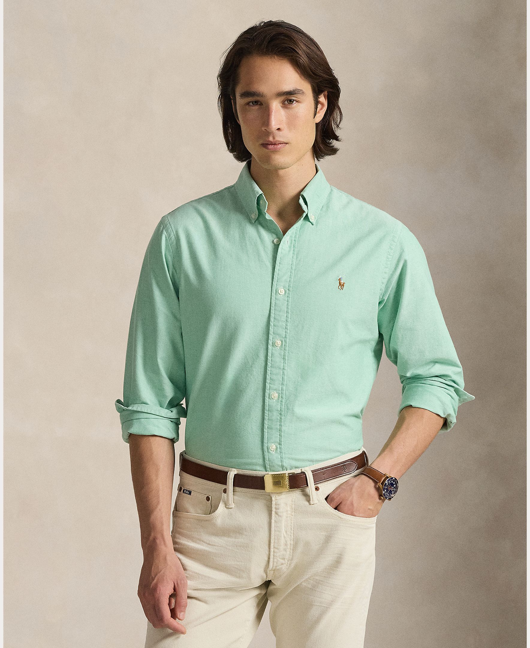 Camisa Oxford Regular fit Verde-1