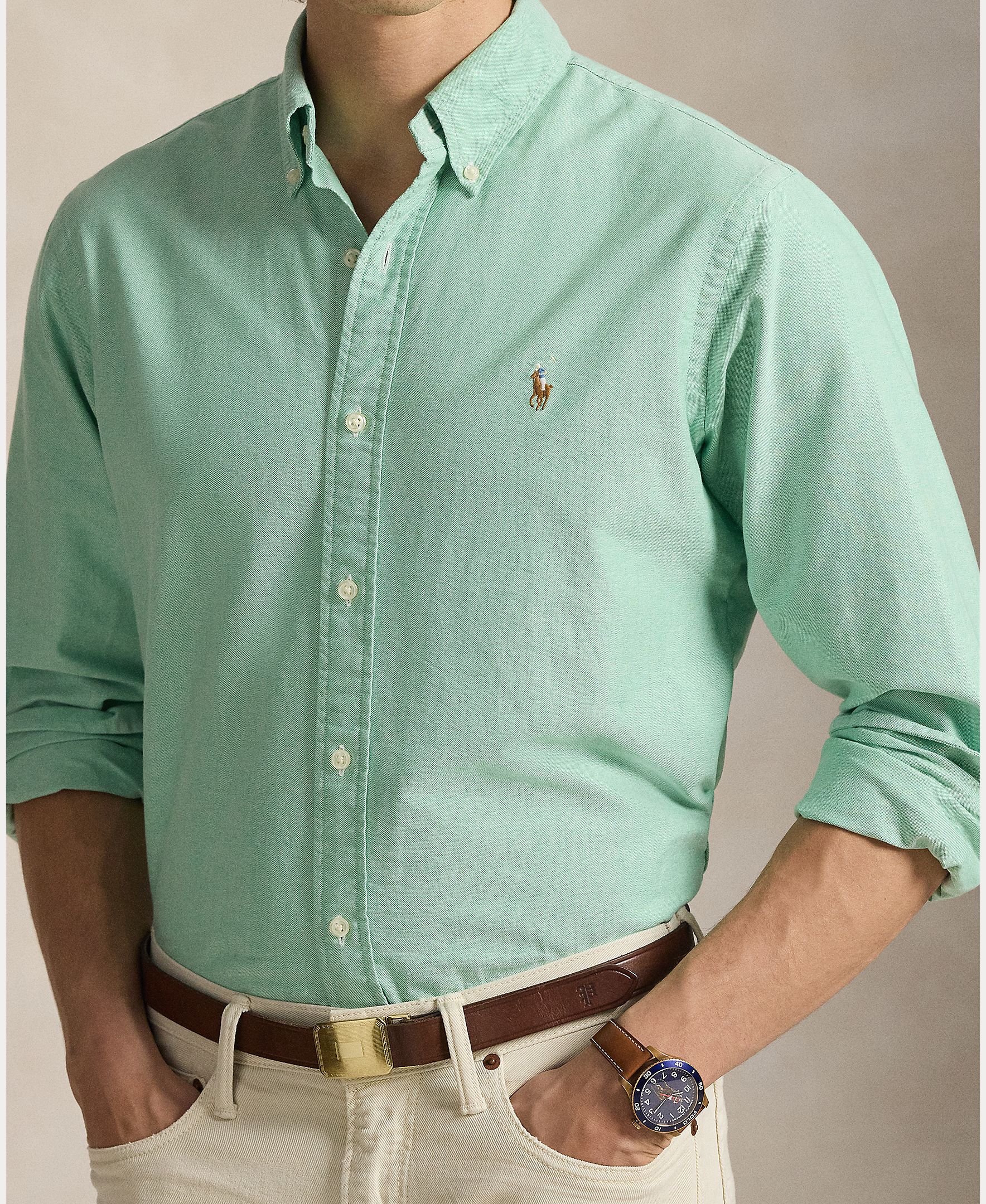 Camisa Oxford Regular fit Verde-3