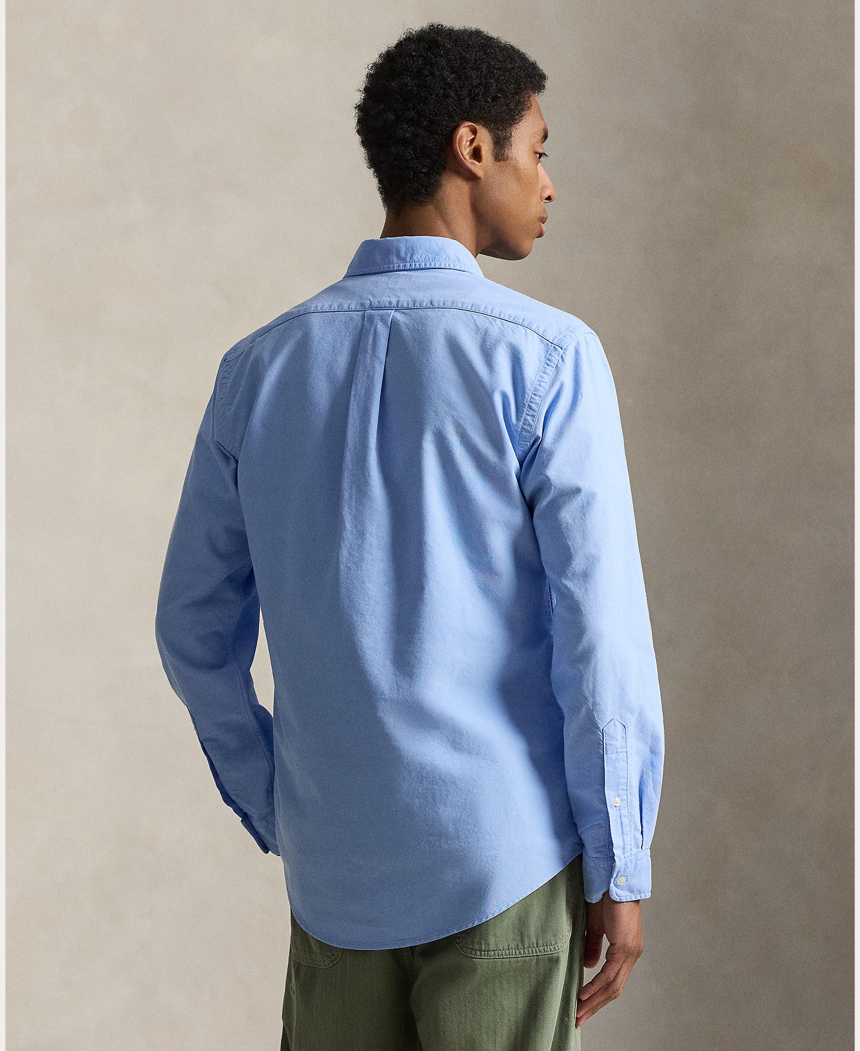 Camisa Oxford de Algodão Custom Fit Azul-porcelana-2