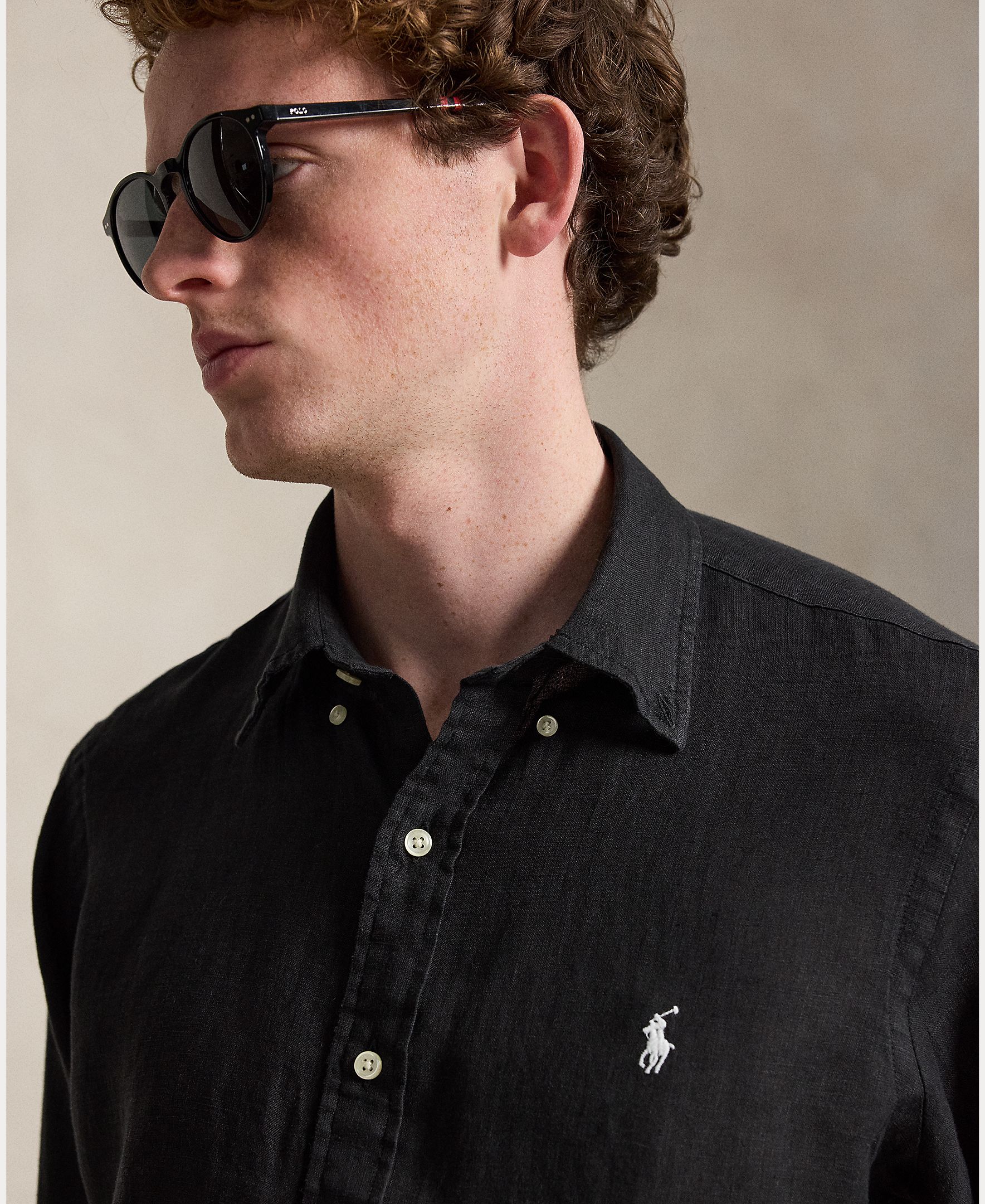 Camisa de Linho Classic Fit Preto-4