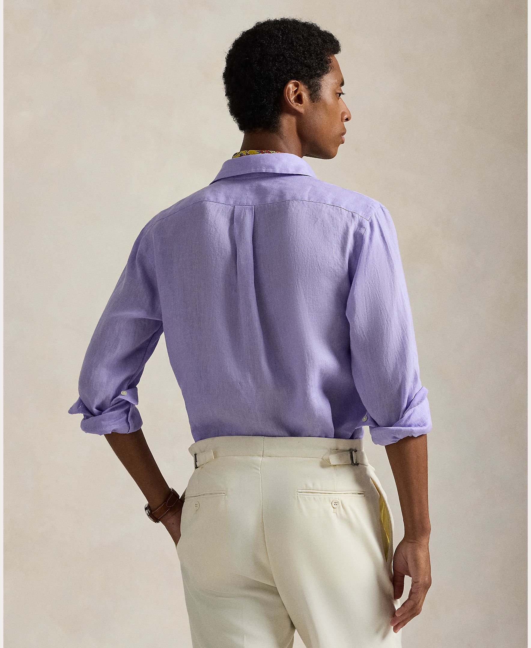 Camisa de Linho Classic Fit Lavanda-3