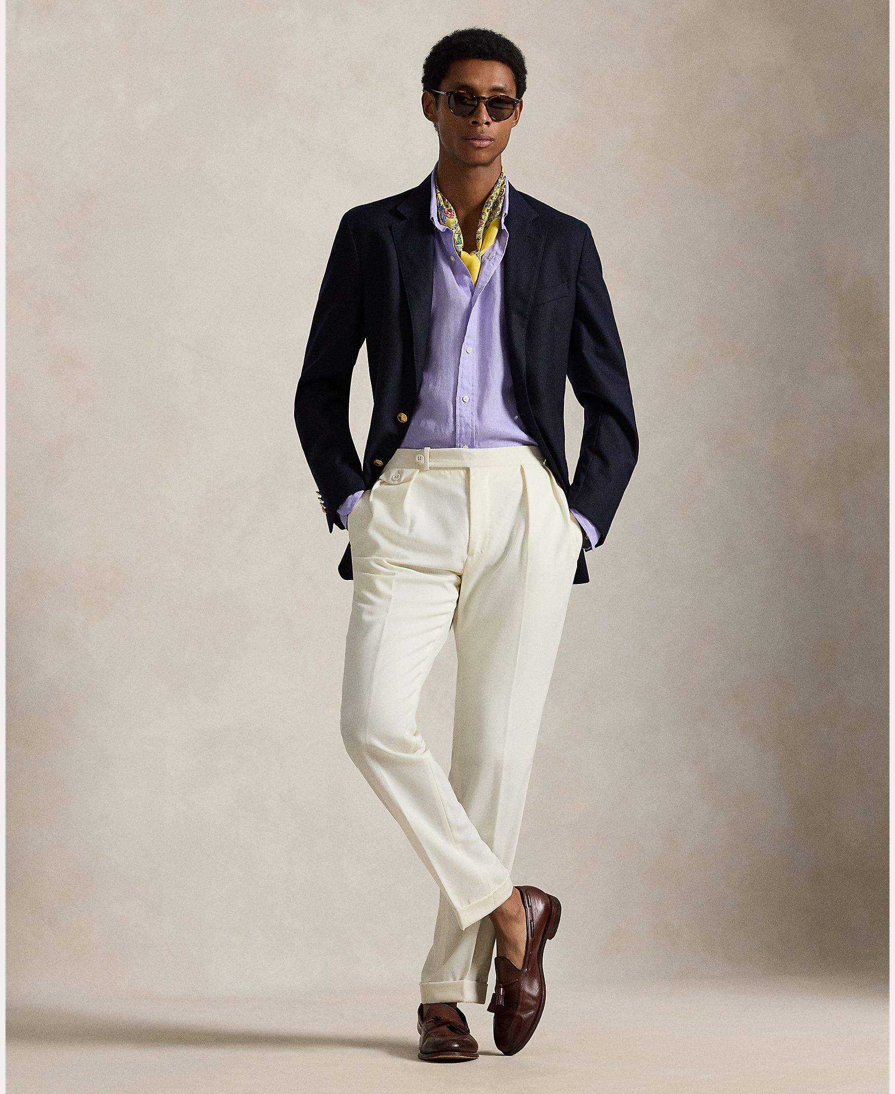 Camisa de Linho Classic Fit Lavanda-7