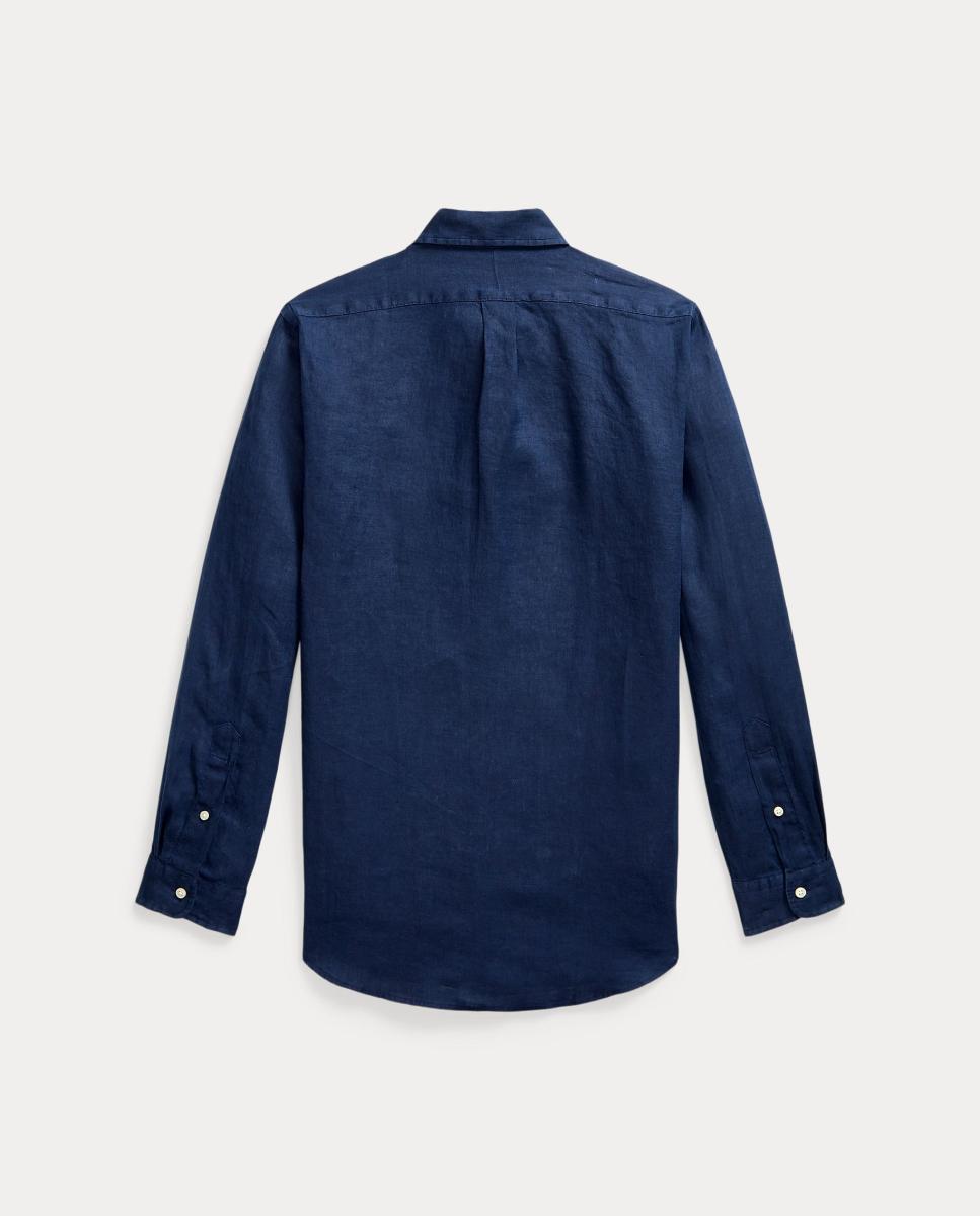 Camisa de Linho Classic Fit Azul-marinho-7
