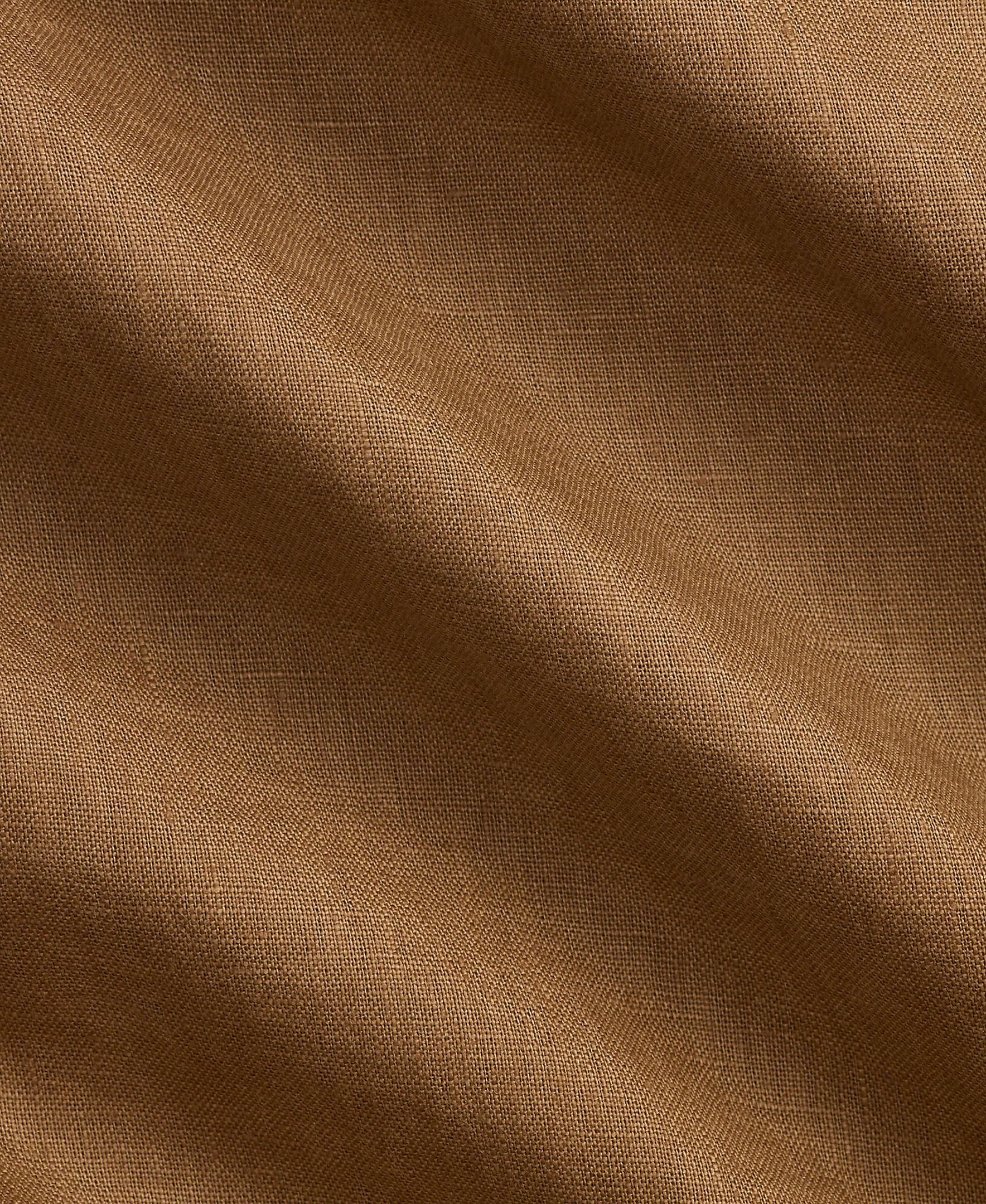 Camisa de Linho Classic Fit Castanho-escuro-5